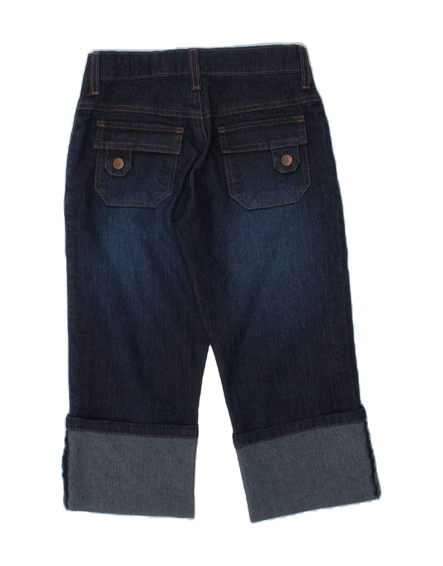 LEE Boys Capri Jeans 7-8 Years W24 L16 Blue Ramie Vintage Lee and Second-Hand Lee from Messina Hembry