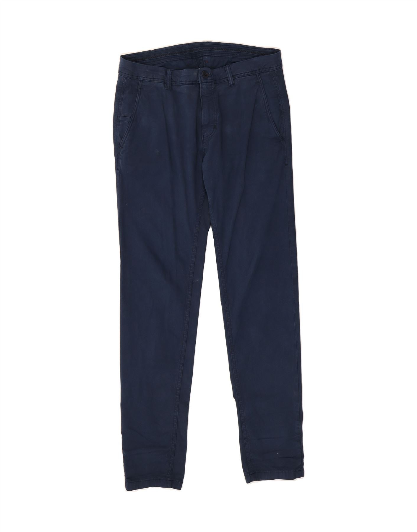 ZARA Mens Slim Chino Trousers W30 L30 Navy Blue Cotton Vintage Zara and Second-Hand Zara from Messina Hembry
