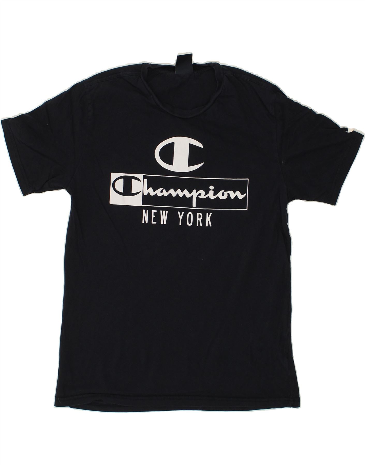 CHAMPION Mens New York Graphic T-Shirt Top Medium Navy Blue Vintage Champion and Second-Hand Champion from Messina Hembry