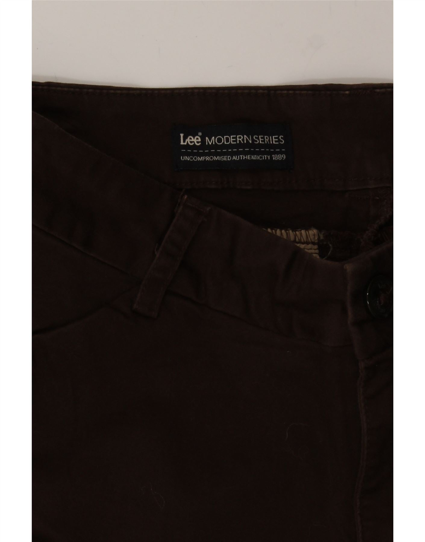LEE Mens Curvy Fit Straight Casual Trousers W34 L30 Brown Cotton Vintage Lee and Second-Hand Lee from Messina Hembry
