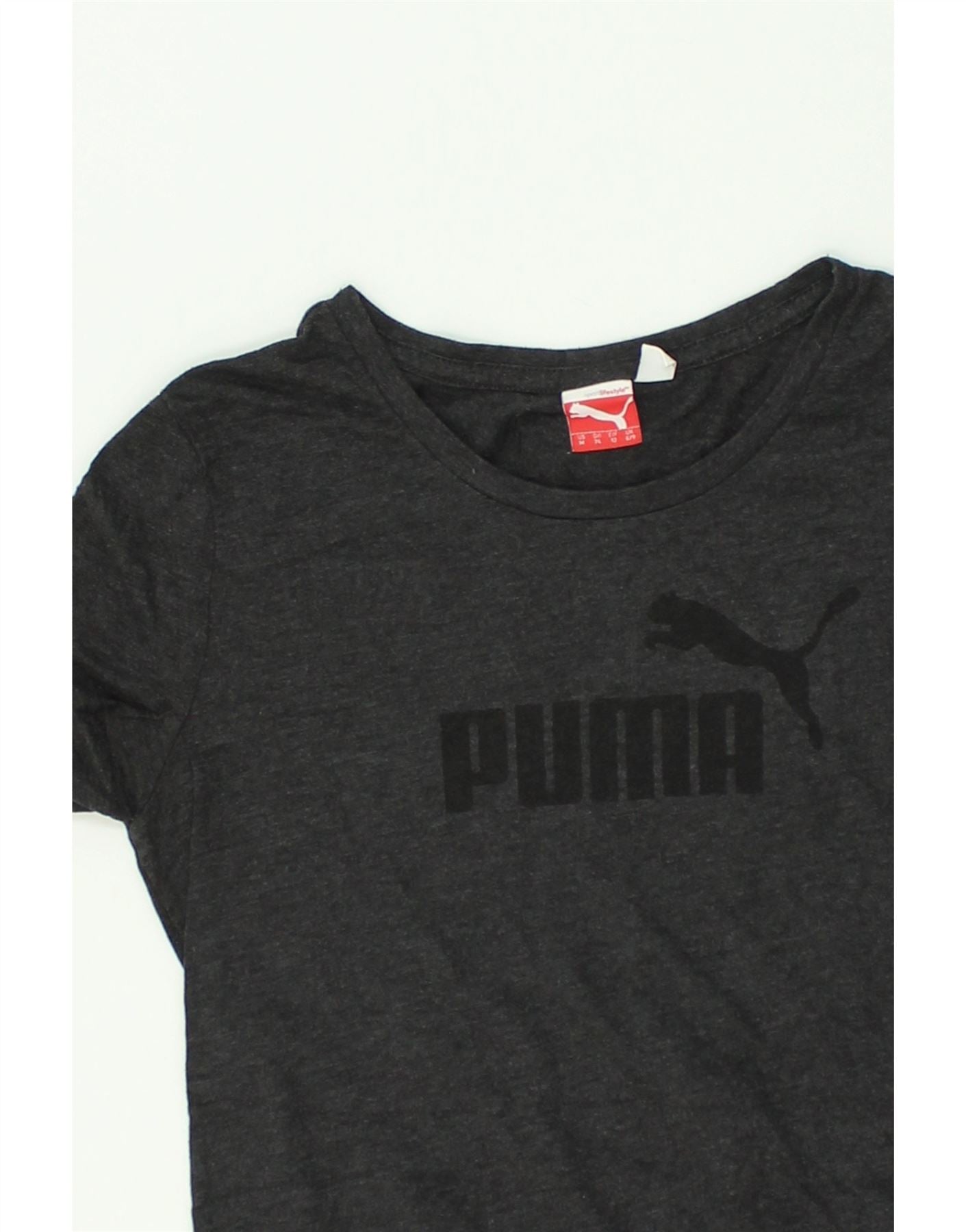 PUMA Baby Girls Graphic T-Shirt Dress 6-9 Months Grey Cotton | Vintage Puma | Thrift | Second-Hand Puma | Used Clothing | Messina Hembry