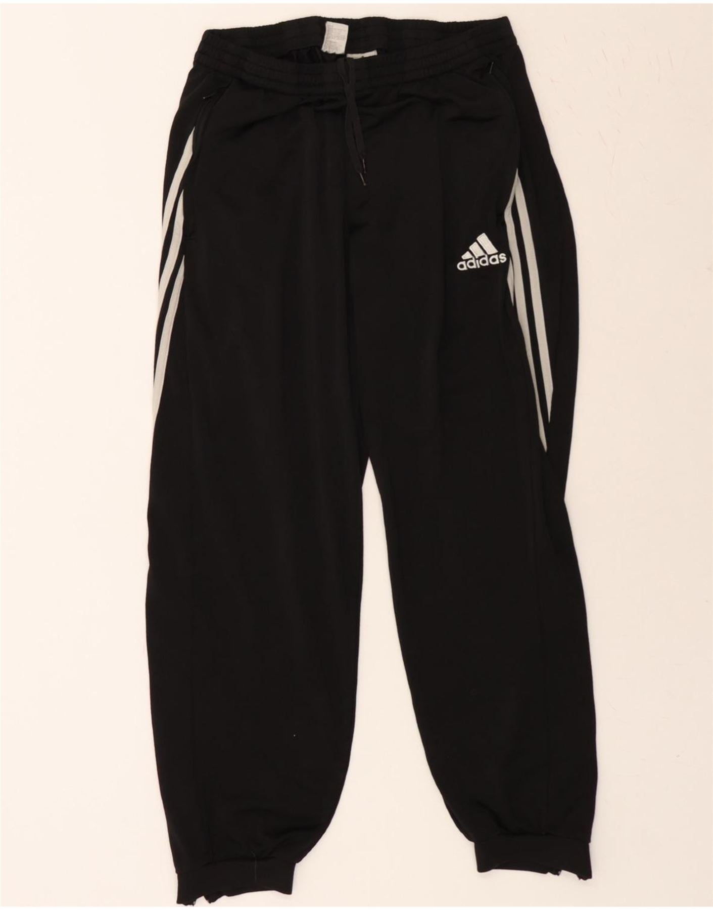 ADIDAS Mens Tracksuit Trousers Joggers Large Black Polyester Vintage Adidas and Second-Hand Adidas from Messina Hembry