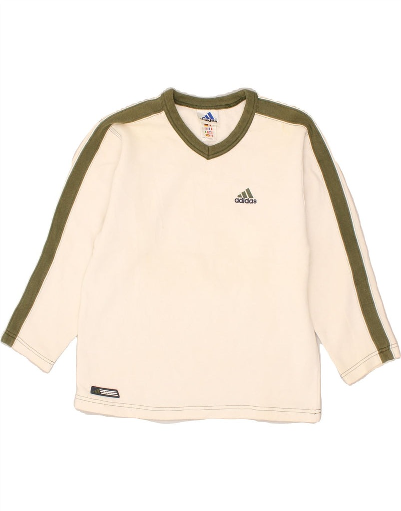 ADIDAS Boys Sweatshirt Jumper 11-12 Years Beige | Vintage Adidas | Thrift | Second-Hand Adidas | Used Clothing | Messina Hembry 