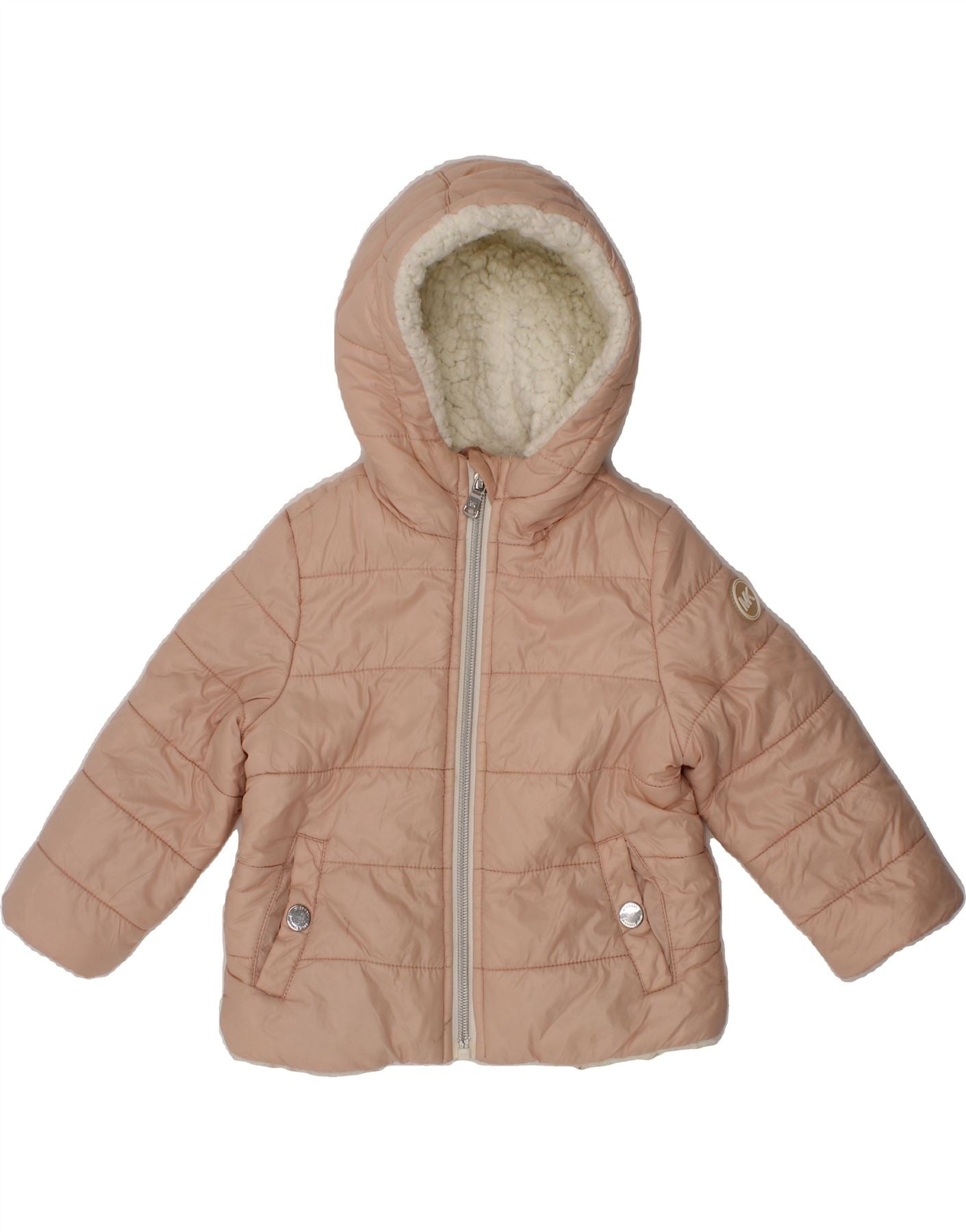 MICHAEL KORS Baby Girls Hooded Padded Jacket 12-18 Months Pink Nylon Vintage Michael Kors and Second-Hand Michael Kors from Messina Hembry
