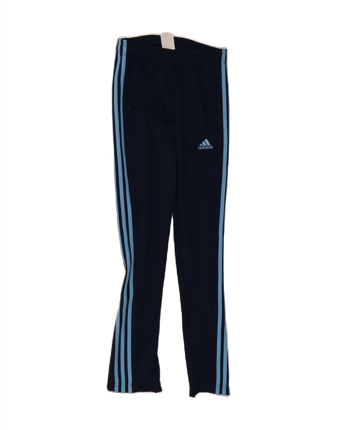 ADIDAS Womens Aeroready Tracksuit Trousers UK 0/2 2XS Navy Blue Polyester Vintage Adidas and Second-Hand Adidas from Messina Hembry