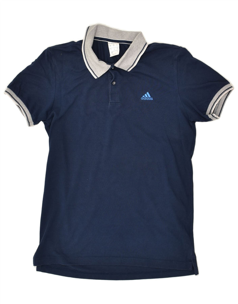ADIDAS Mens Polo Shirt Medium Navy Blue Cotton | Vintage Adidas | Thrift | Second-Hand Adidas | Used Clothing | Messina Hembry 