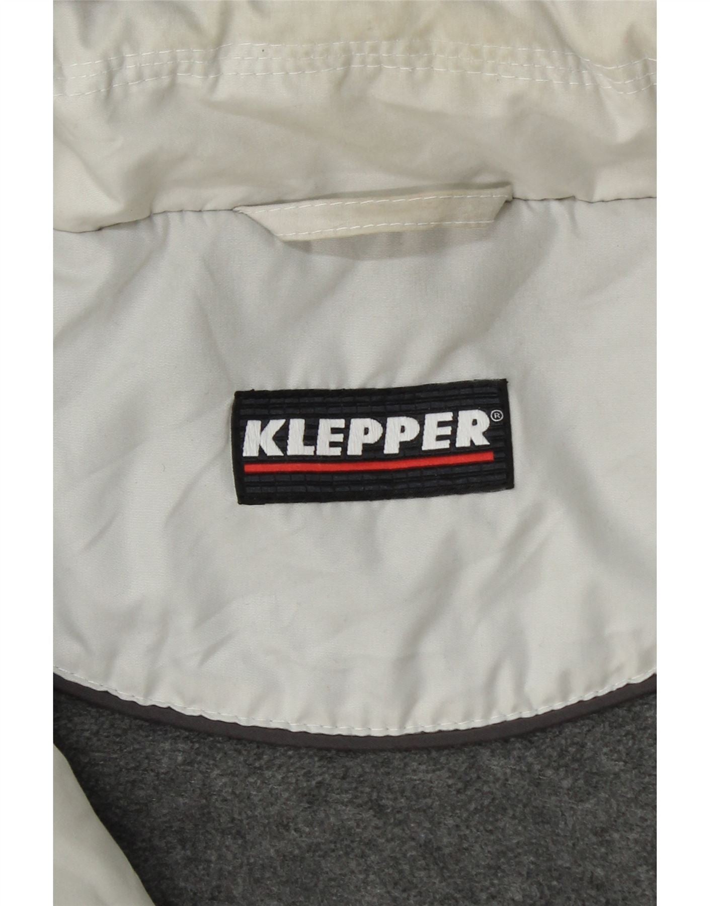 KLEPPER Mens Hooded Windbreaker Jacket IT 50 Large Grey Polyester Vintage Klepper and Second-Hand Klepper from Messina Hembry