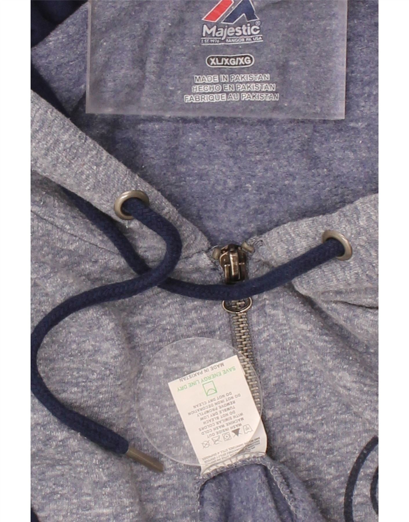 MAJESTIC Mens Milwaukee Brewers Zip Hoodie Sweater XL Grey Colourblock Vintage Majestic and Second-Hand Majestic from Messina Hembry