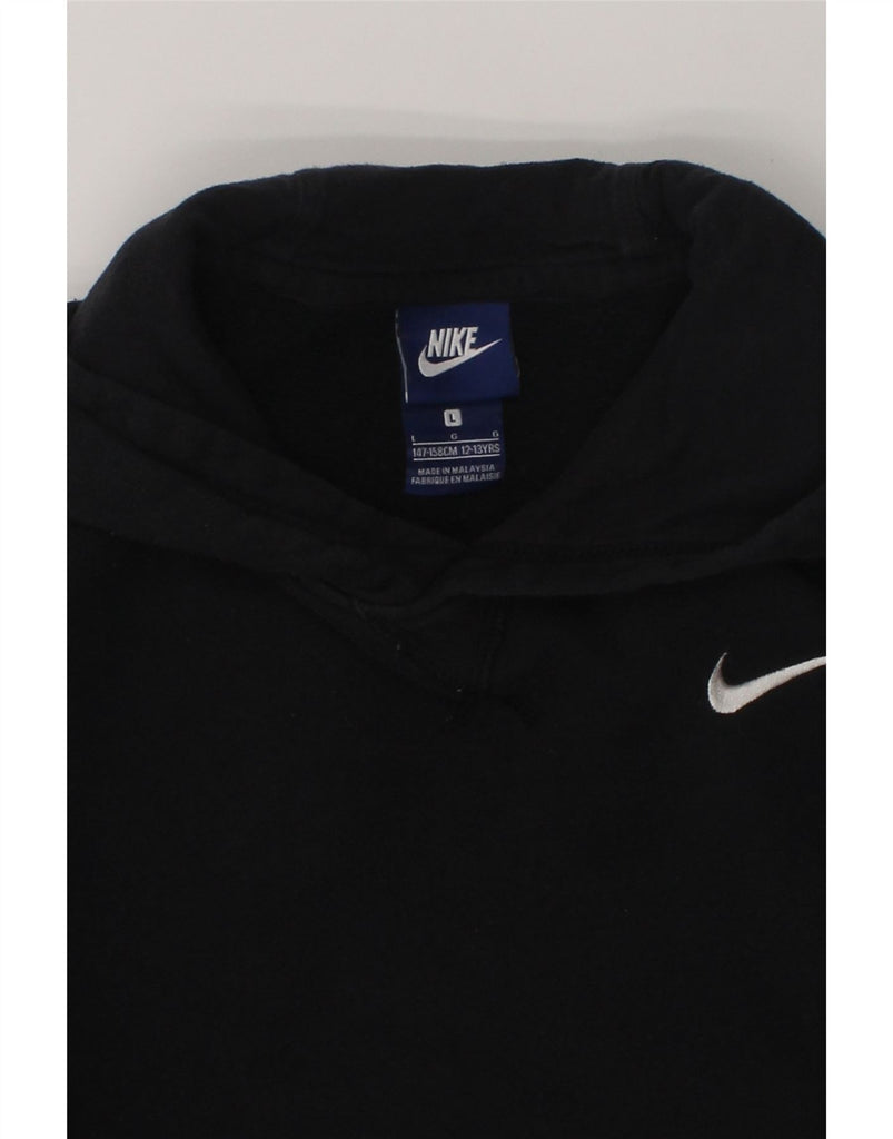NIKE Boys Hoodie Jumper 12-13 Years Large  Black Cotton | Vintage Nike | Thrift | Second-Hand Nike | Used Clothing | Messina Hembry 