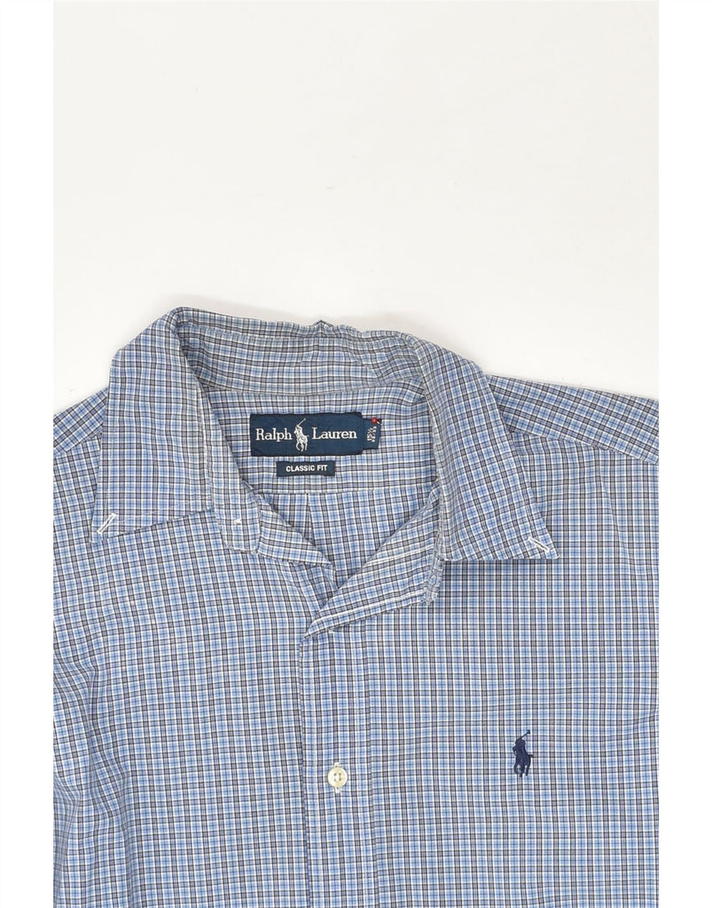 RALPH LAUREN Mens Classic Fit Shirt Size 15 1/2 Medium Blue Check Cotton | Vintage Ralph Lauren | Thrift | Second-Hand Ralph Lauren | Used Clothing | Messina Hembry 