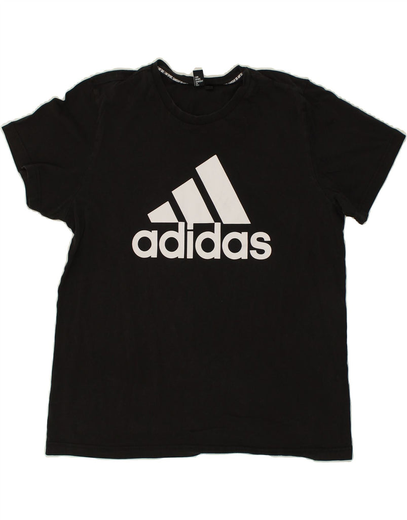ADIDAS Mens Graphic T-Shirt Top XL Black Cotton | Vintage Adidas | Thrift | Second-Hand Adidas | Used Clothing | Messina Hembry 