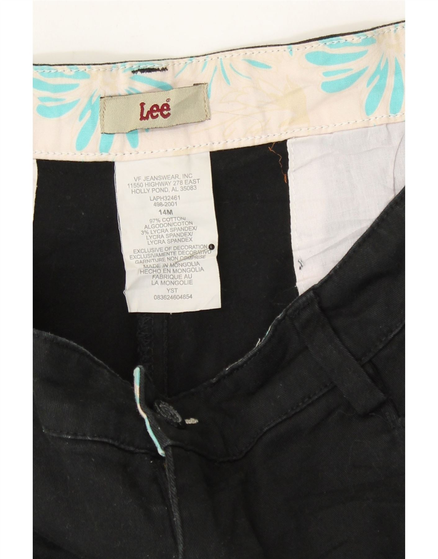 LEE Womens High Waist Capri Trousers US 14 XL W34 L20 Black Cotton Vintage Lee and Second-Hand Lee from Messina Hembry