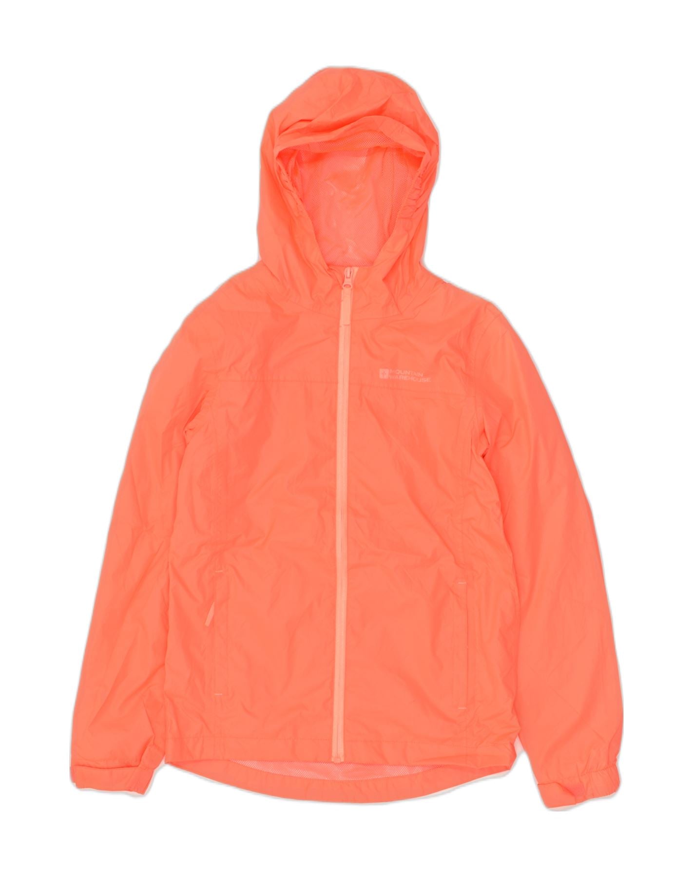 MOUNTAIN WAREHOUSE Girls Hooded Rain Jacket 11-12 Years Orange Polyester | Vintage Mountain Warehouse | Thrift | Second-Hand Mountain Warehouse | Used Clothing | Messina Hembry