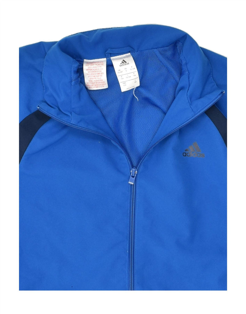 ADIDAS Boys Graphic Tracksuit Top Jacket 13-14 Years Blue Colourblock | Vintage Adidas | Thrift | Second-Hand Adidas | Used Clothing | Messina Hembry 
