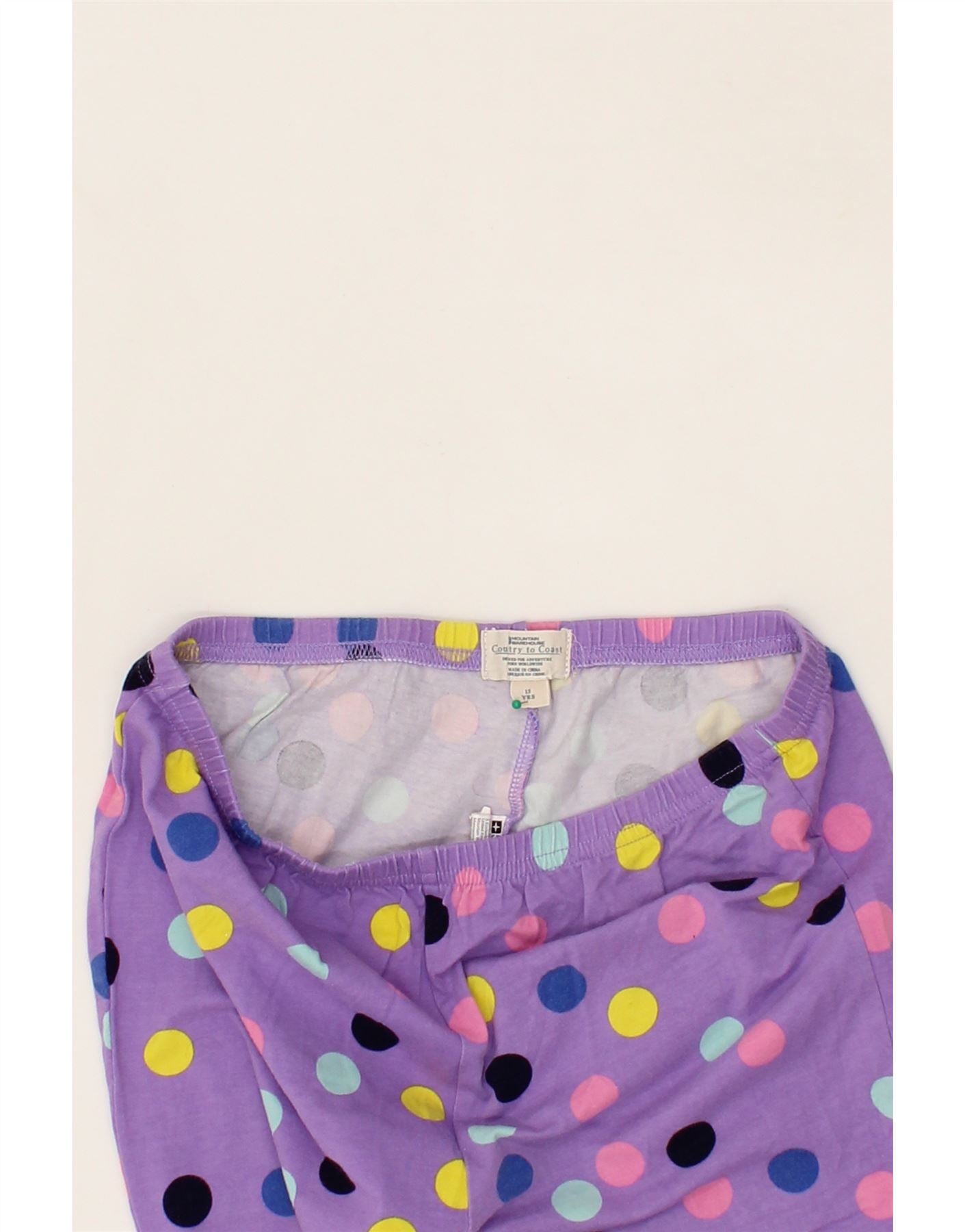 MOUNTAIN WAREHOUSE Girls Leggings 12-13 Years Purple Polka Dot Cotton Vintage Mountain Warehouse and Second-Hand Mountain Warehouse from Messina Hembry