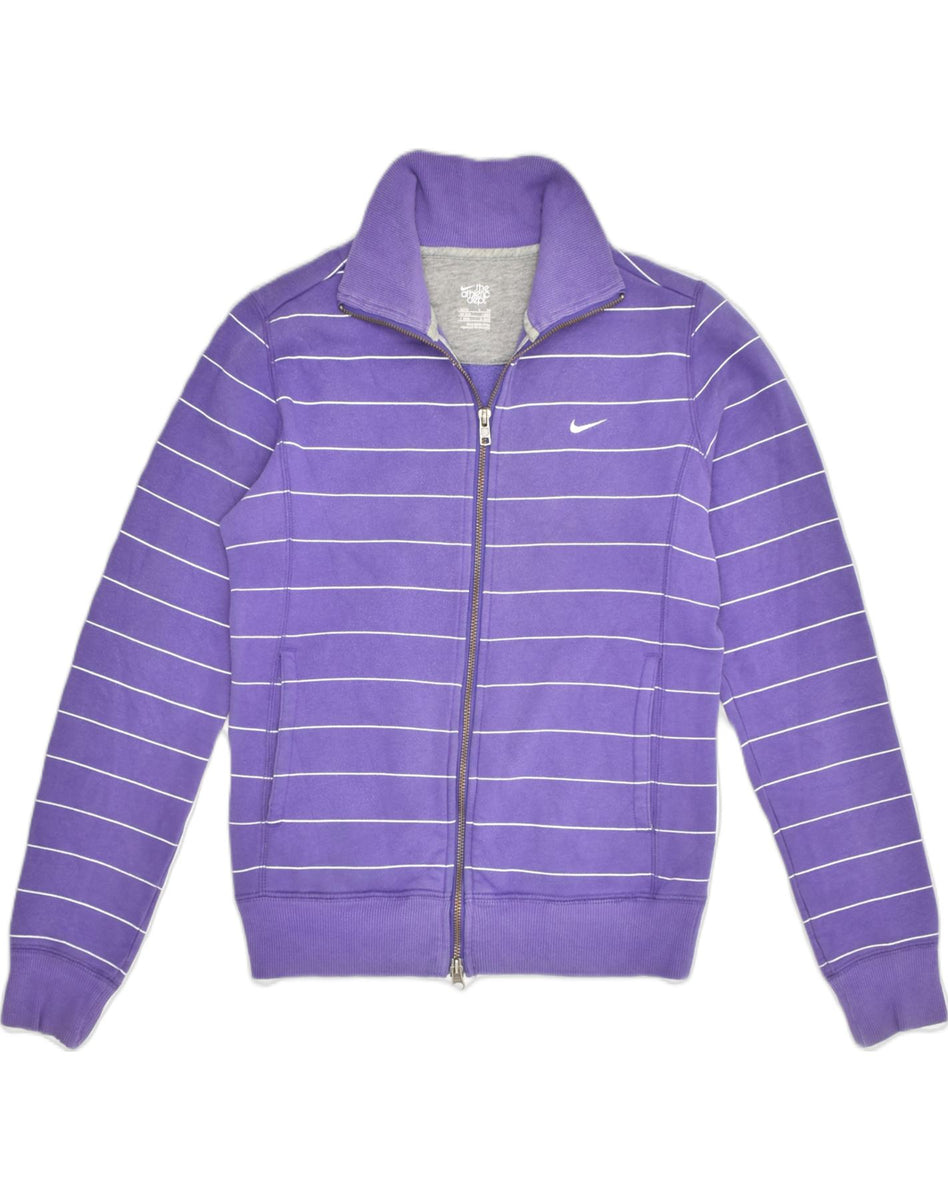NIKE Womens Tracksuit Top Jacket UK 8 Small Purple Striped Cotton, Vintage  & Second-Hand Clothing Online