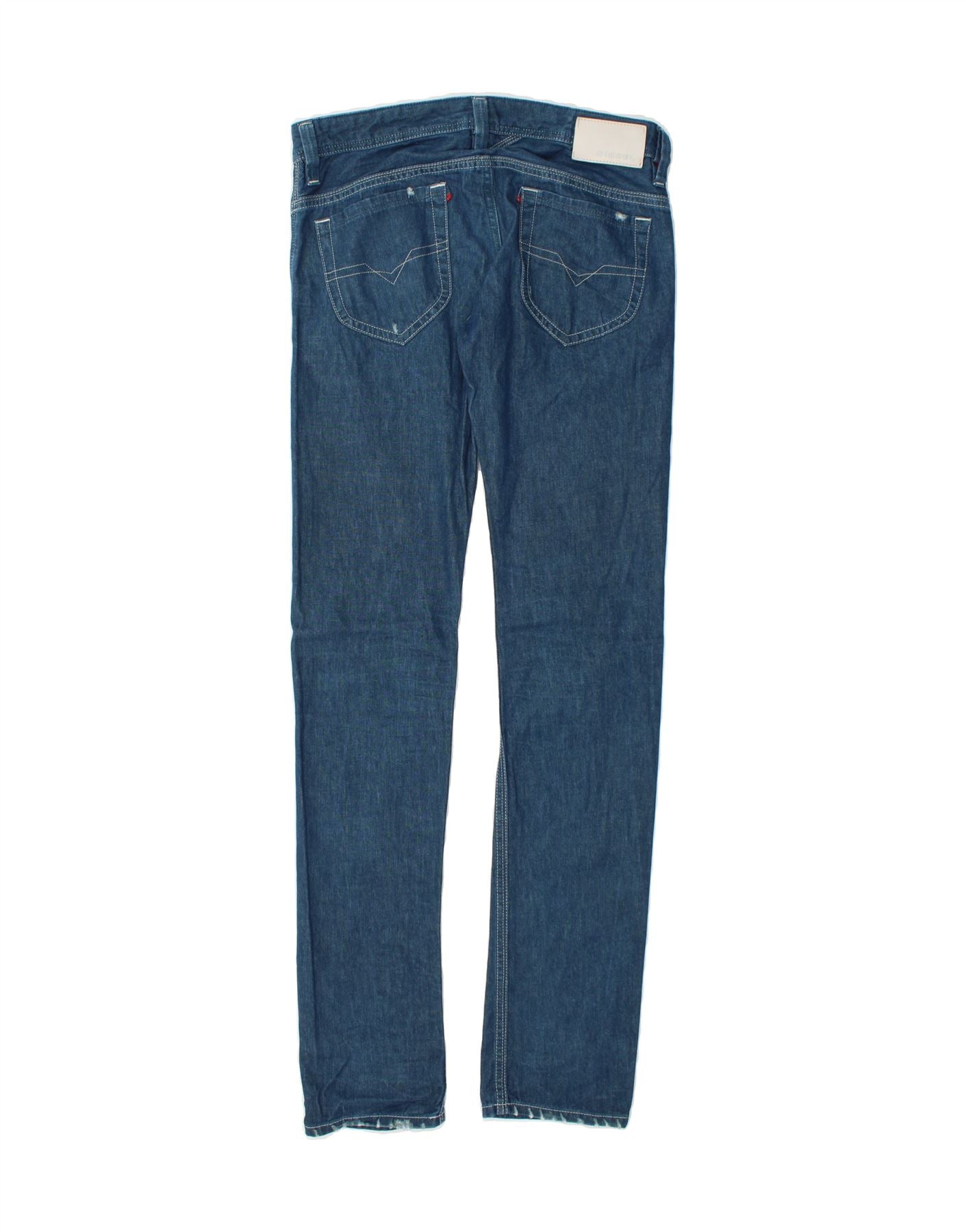 DIESEL Mens Thanaz Distressed Slim Skinny Jeans W30 L34 Blue Cotton Vintage Diesel and Second-Hand Diesel from Messina Hembry