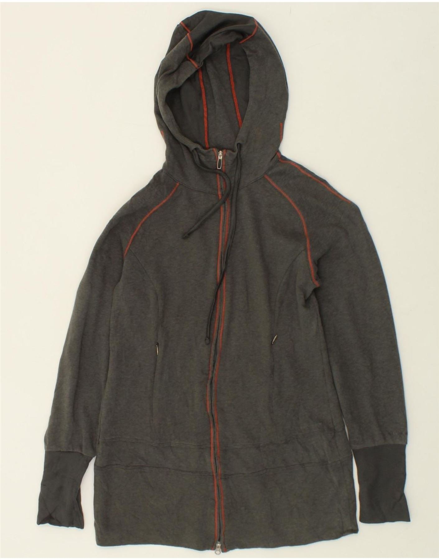 COLUMBIA Womens Zip Hoodie Sweater UK 10 Small Grey Cotton Vintage Columbia and Second-Hand Columbia from Messina Hembry