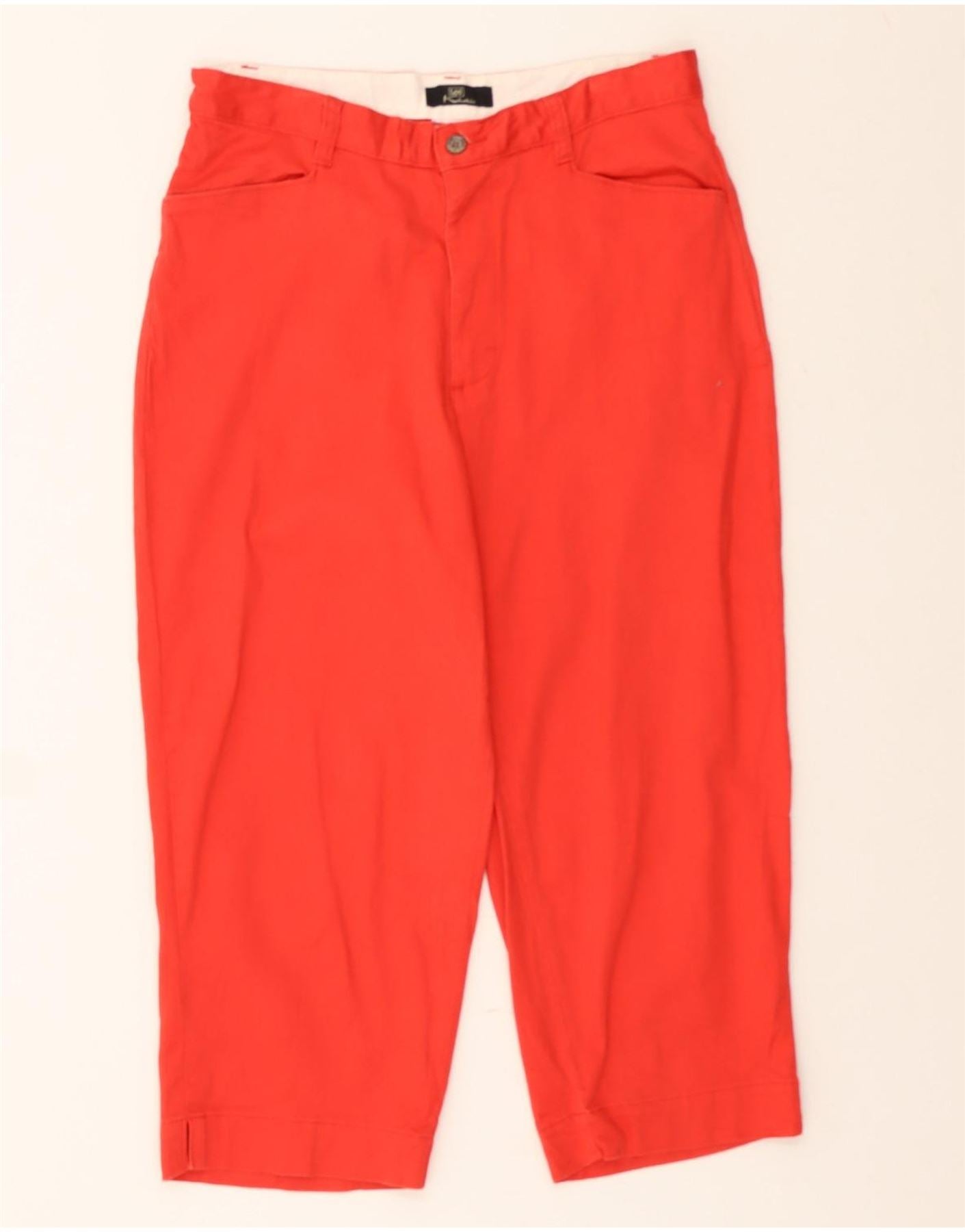 LEE Womens Straight Capri Trousers US 12 Large W30 L20 Red Cotton Vintage Lee and Second-Hand Lee from Messina Hembry