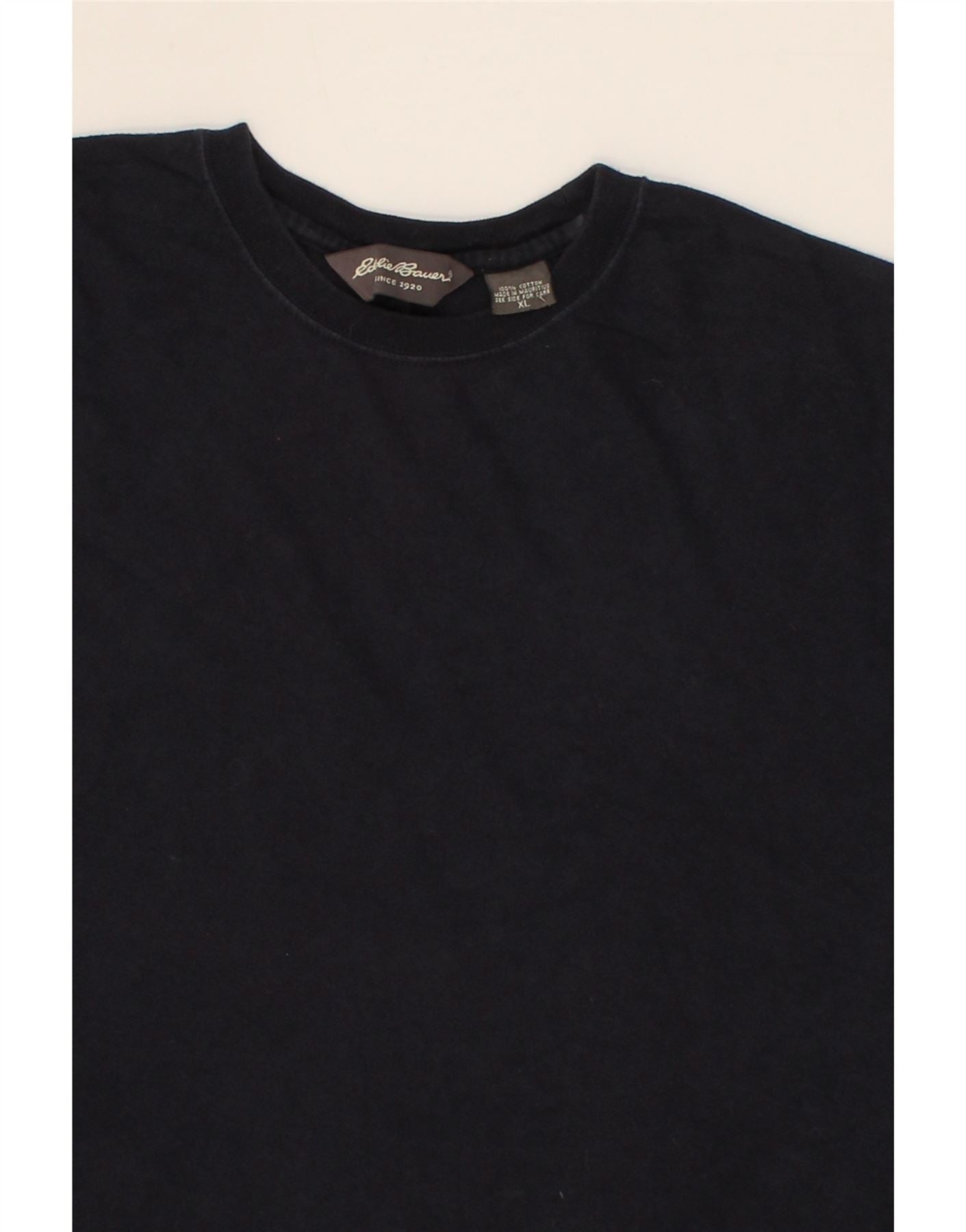 EDDIE BAUER Mens T-Shirt Top XL Navy Blue Cotton Vintage Eddie Bauer and Second-Hand Eddie Bauer from Messina Hembry