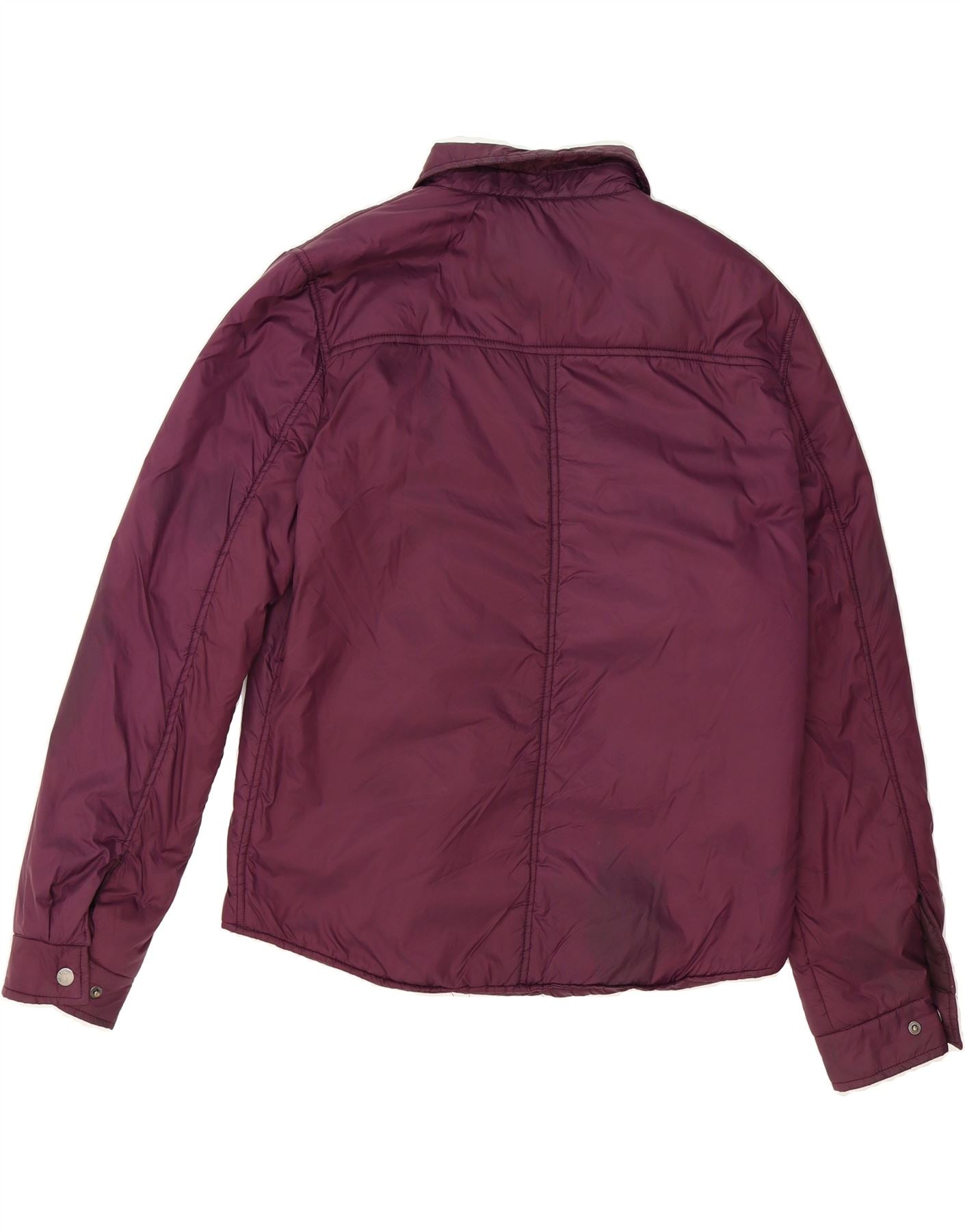 BENETTON Mens Padded Jacket UK 40 Large Maroon Nylon Vintage Benetton and Second-Hand Benetton from Messina Hembry
