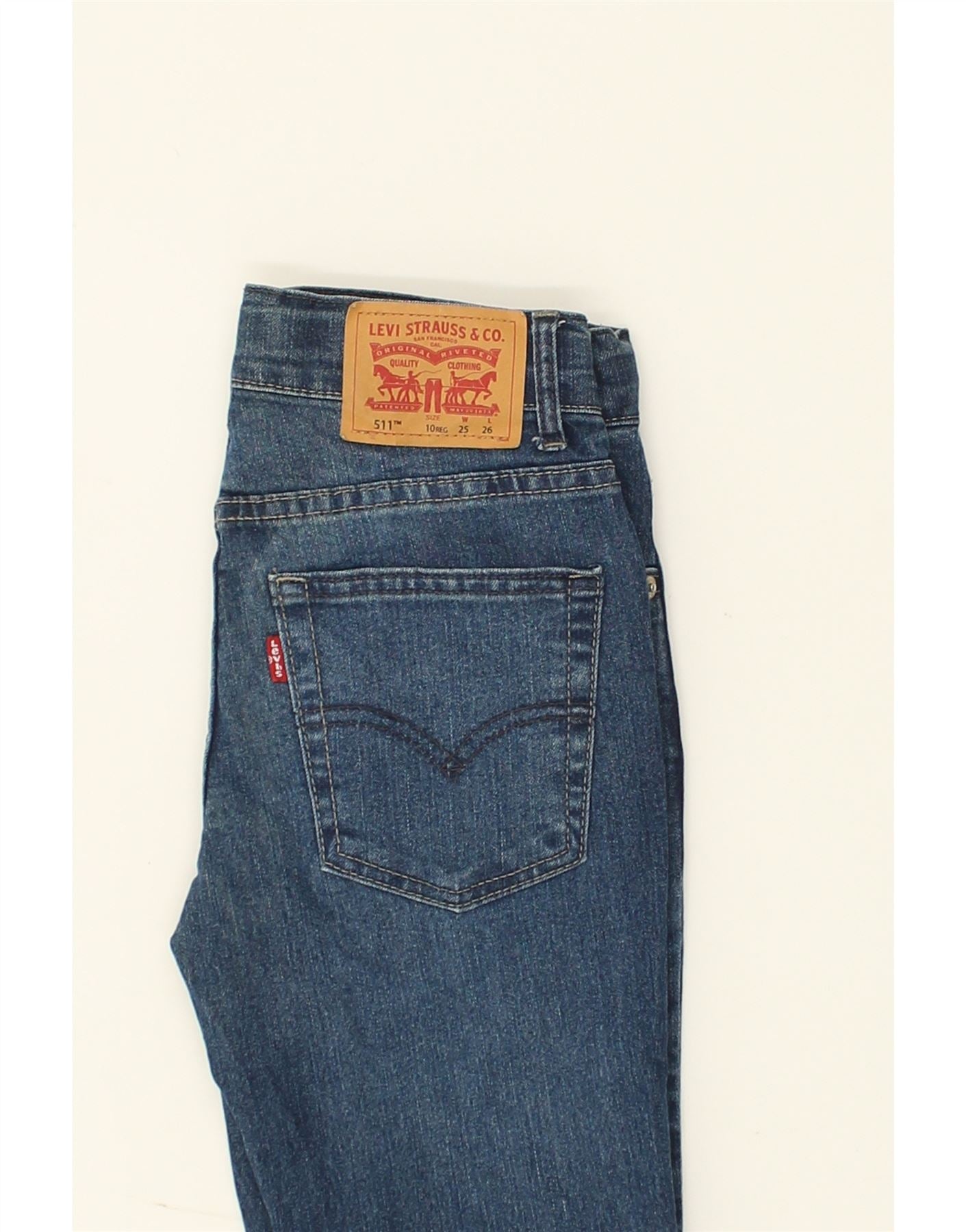 LEVI'S Girls 511 Slim Jeans 9-10 Years W25 L26  Navy Blue Cotton | Vintage Levi's | Thrift | Second-Hand Levi's | Used Clothing | Messina Hembry