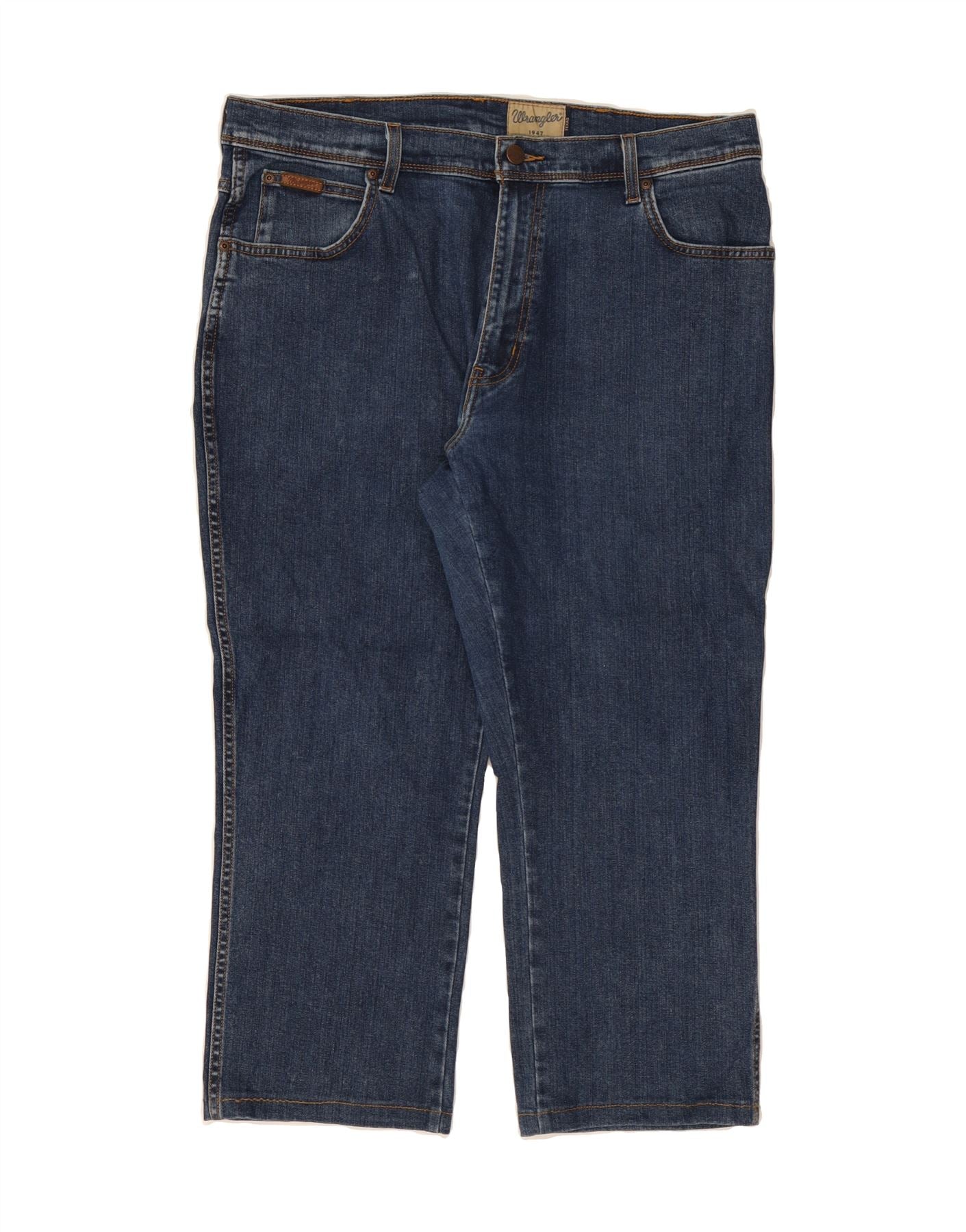 WRANGLER Mens Texas Stretch Straight Capri Jeans W38 L24 Blue Cotton Vintage Wrangler and Second-Hand Wrangler from Messina Hembry