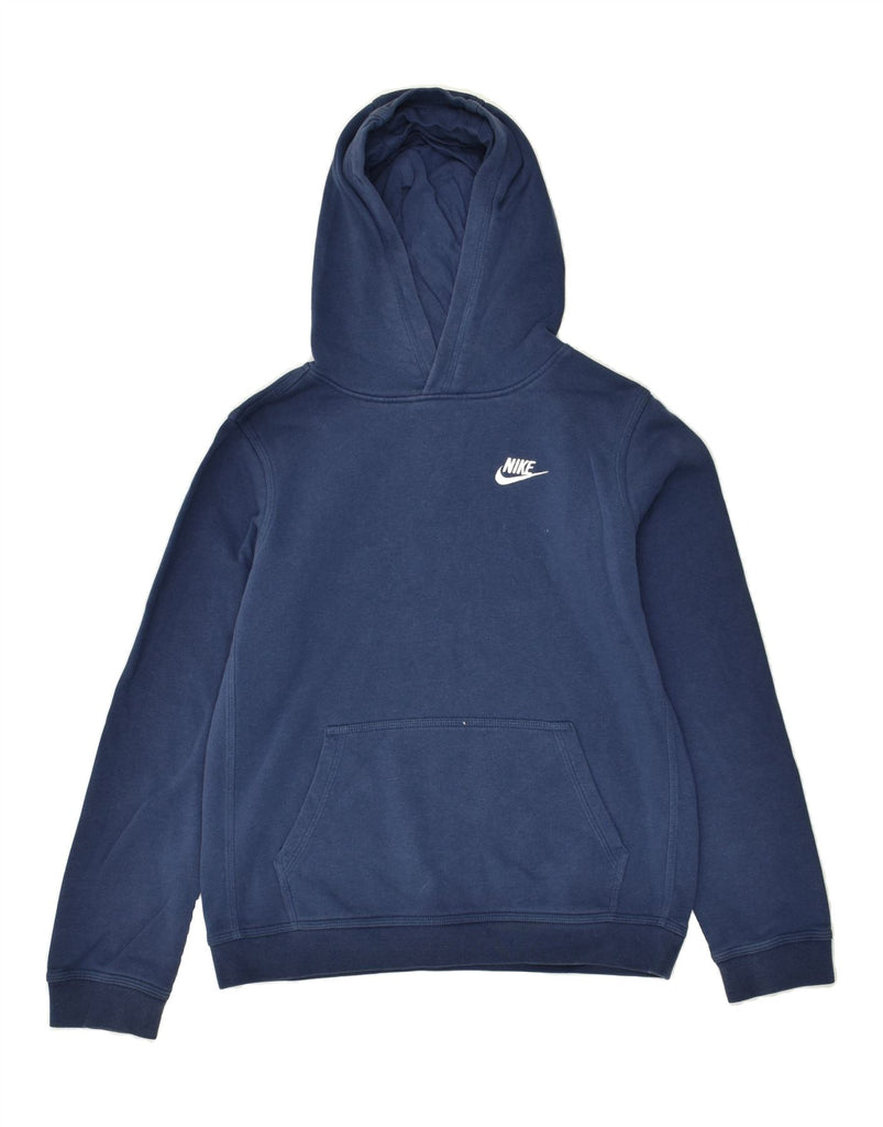 NIKE Boys Hoodie Jumper 13-14 Years XL Navy Blue Cotton | Vintage Nike | Thrift | Second-Hand Nike | Used Clothing | Messina Hembry 