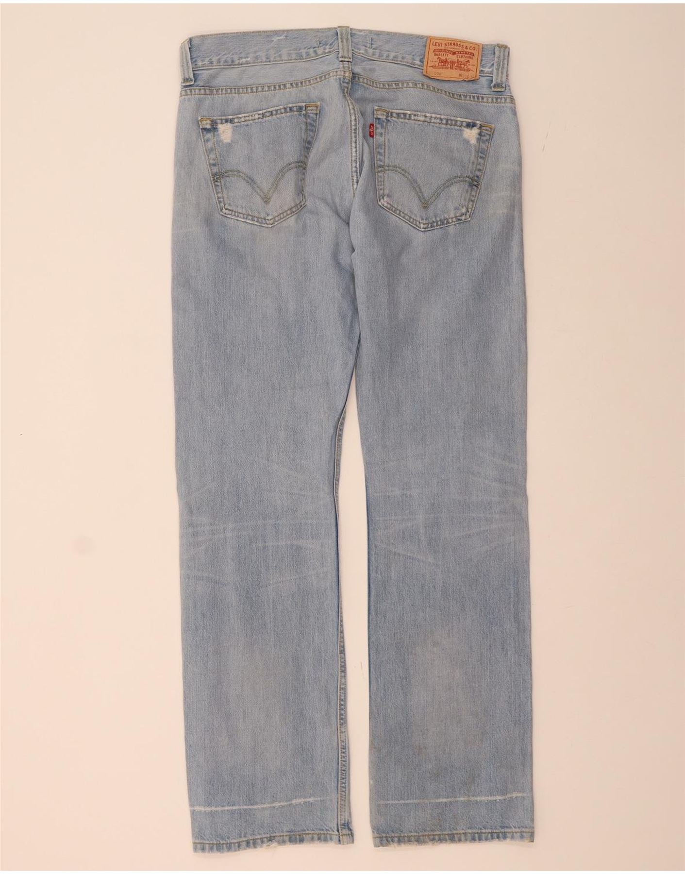 LEVI'S Mens 506 Standard Fit Straight Jeans W36 L34 Blue Cotton Vintage Levi's and Second-Hand Levi's from Messina Hembry