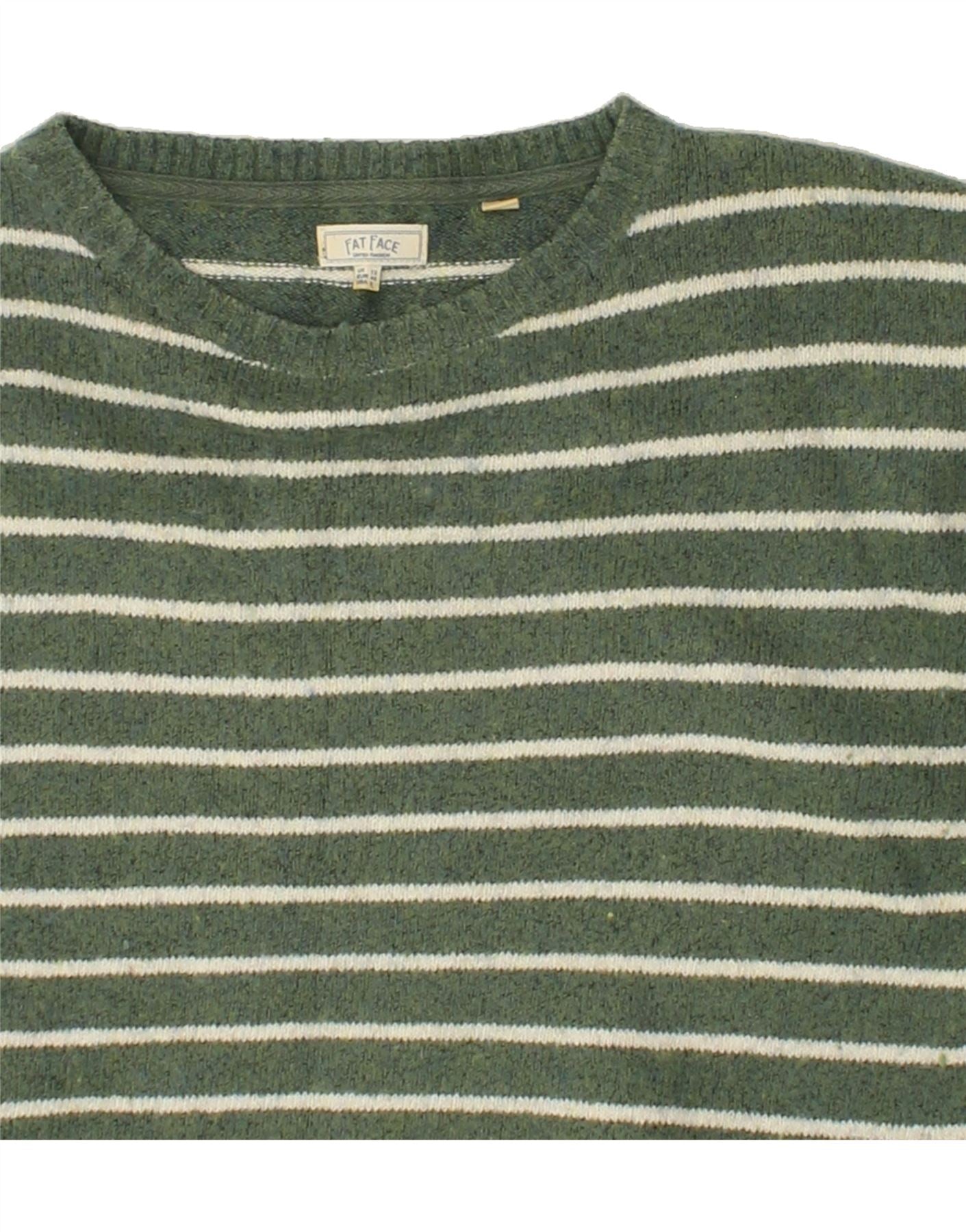 FAT FACE Womens Oversized Boat Neck Jumper Sweater UK 12 Medium  Green Vintage Fat Face and Second-Hand Fat Face from Messina Hembry