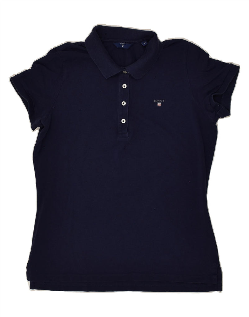 GANT Womens Polo Shirt UK 14 Medium Navy Blue Cotton | Vintage Gant | Thrift | Second-Hand Gant | Used Clothing | Messina Hembry 