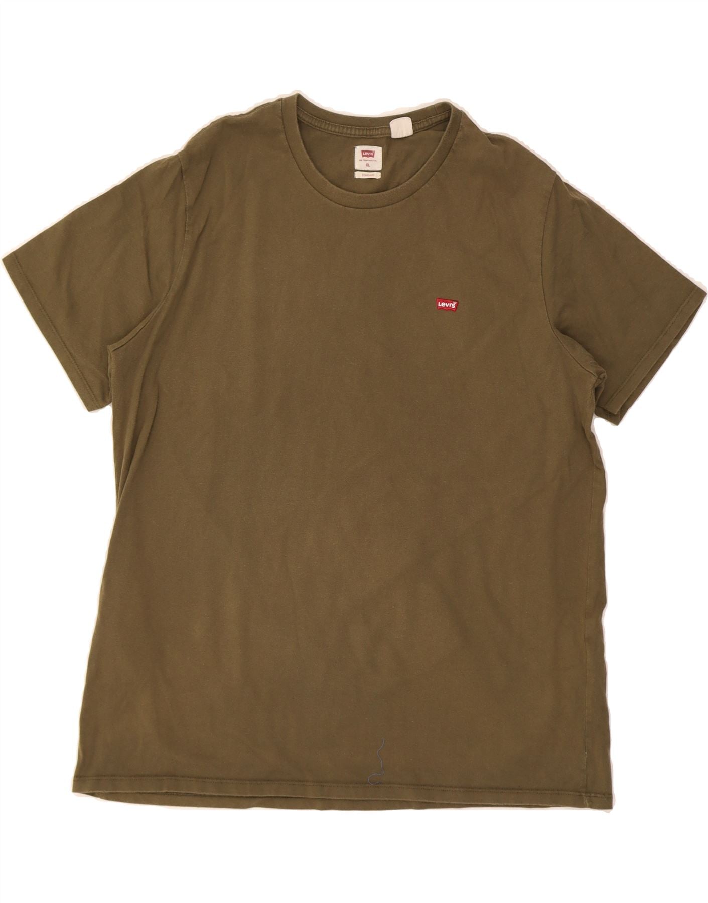 LEVI'S Mens Standard Fit T-Shirt Top XL Khaki Cotton Vintage Levi's and Second-Hand Levi's from Messina Hembry