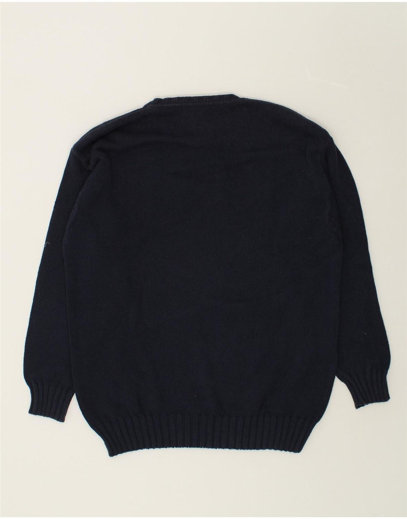 INVICTA Mens Boat Neck Jumper Sweater Large Navy Blue Cotton | Vintage Invicta | Thrift | Second-Hand Invicta | Used Clothing | Messina Hembry
