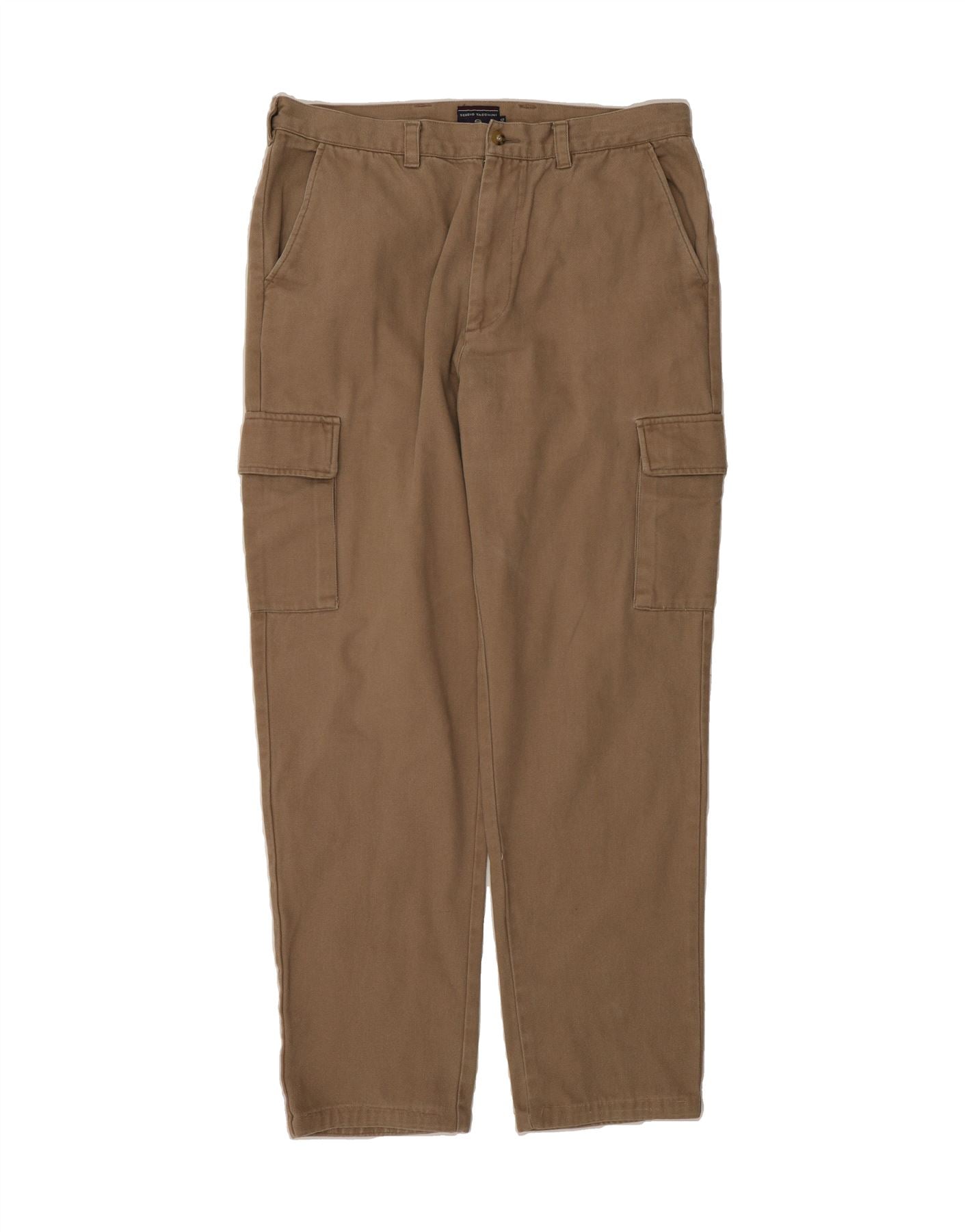 SERGIO TACCHINI Mens Straight Cargo Trousers IT 54 2XL W38 L34 Brown Vintage Sergio Tacchini and Second-Hand Sergio Tacchini from Messina Hembry