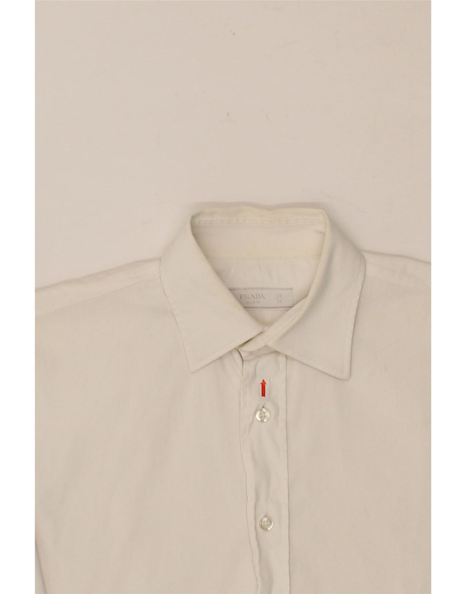 PRADA Mens Shirt Size 15 38 Medium White