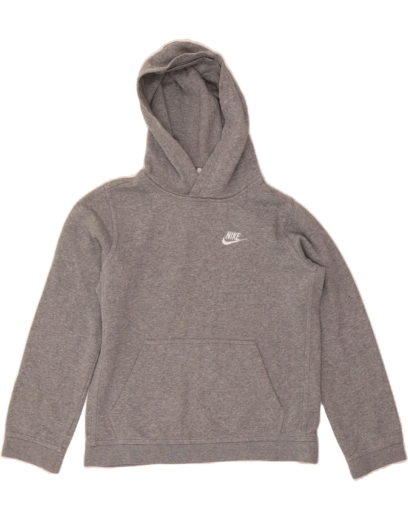 NIKE Boys Hoodie Jumper 12-13 Years Large Grey Cotton Vintage Nike and Second-Hand Nike from Messina Hembry