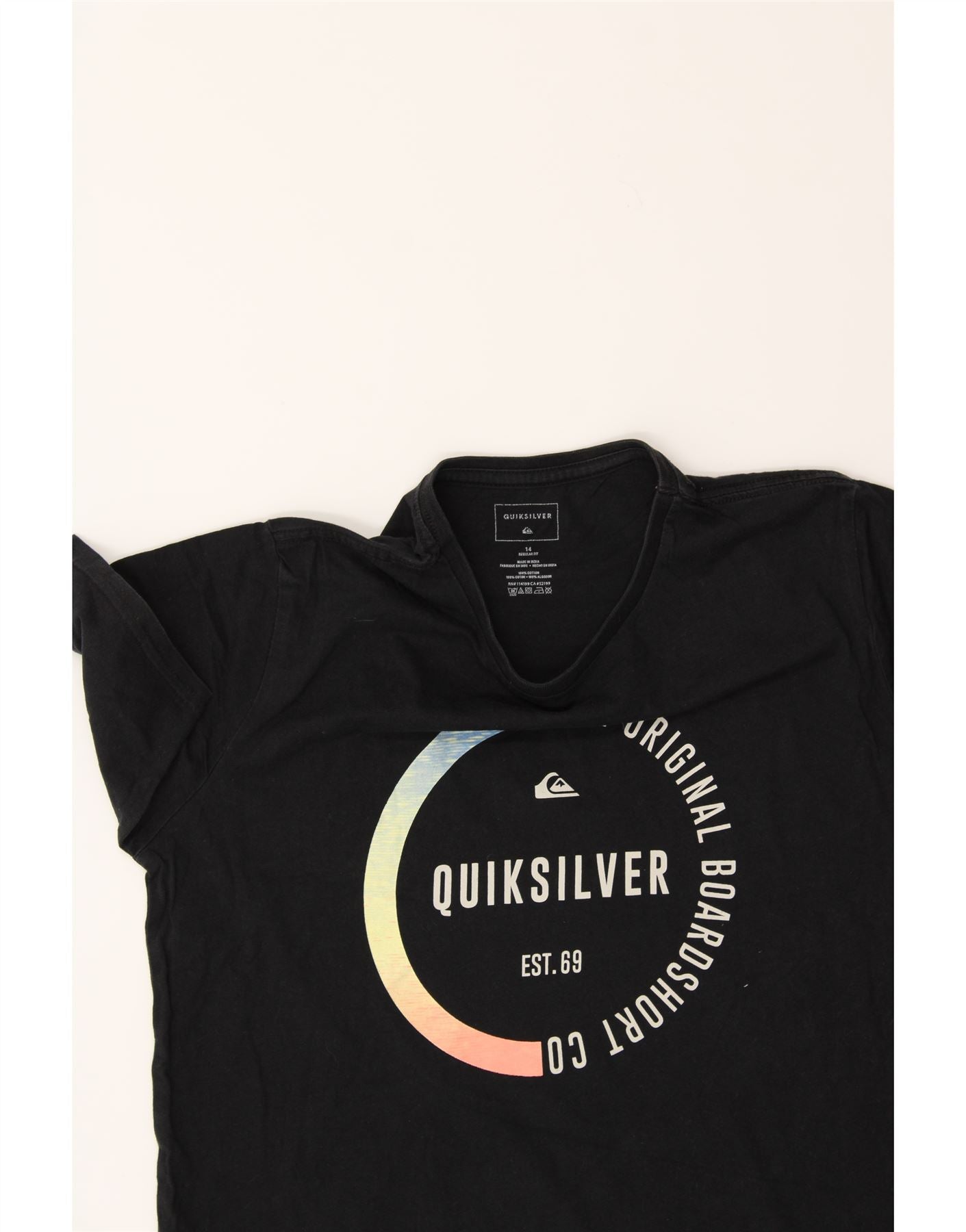 QUIKSILVER Womens Regular Fit Graphic T-Shirt Top UK 14 Medium  Black Vintage Quiksilver and Second-Hand Quiksilver from Messina Hembry