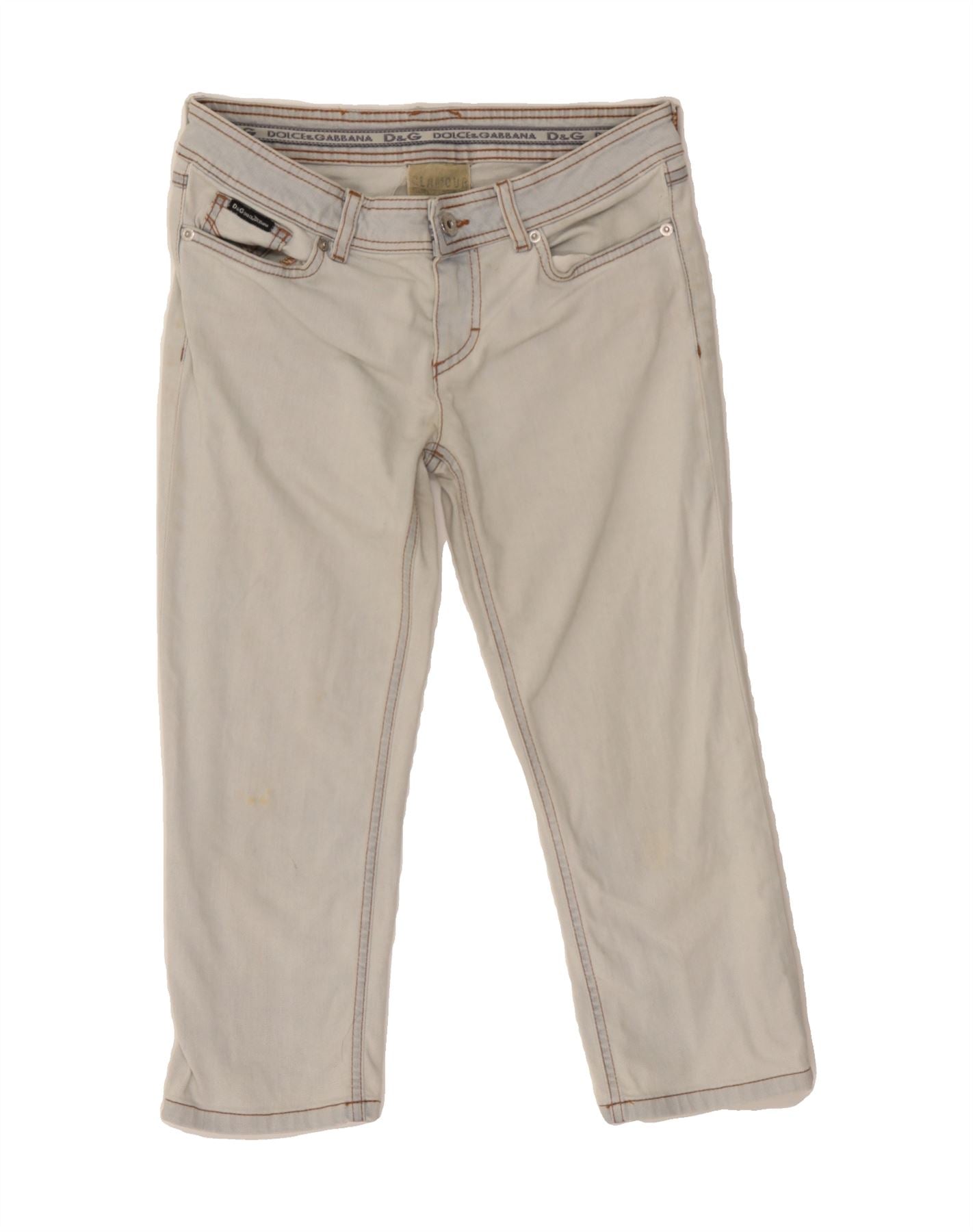 DOLCE & GABBANA Womens Capri Jeans W26 L20 Blue Cotton Vintage Dolce & Gabbana and Second-Hand Dolce & Gabbana from Messina Hembry
