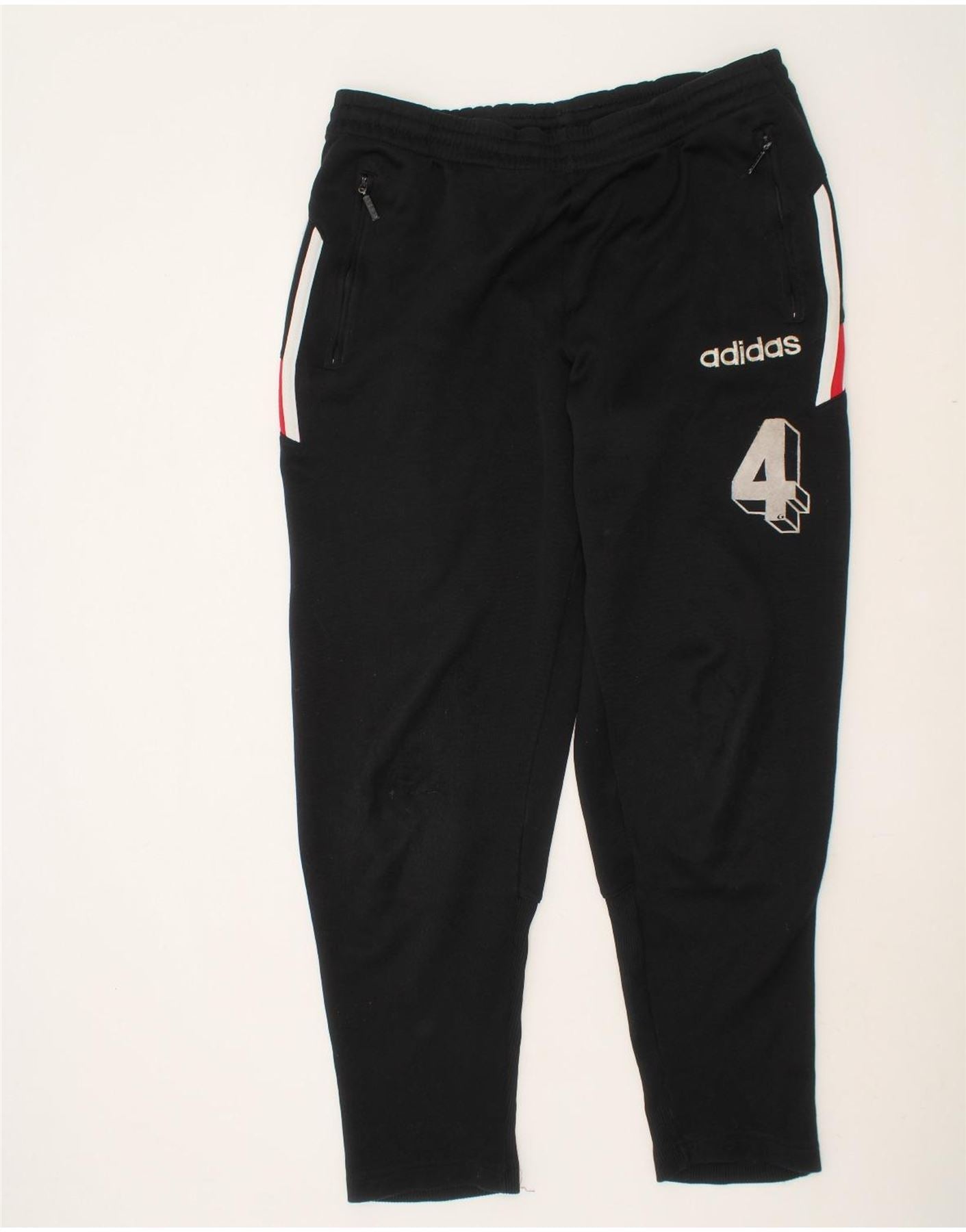 ADIDAS Boys Graphic Tracksuit Trousers 13-14 Years Black Colourblock Vintage Adidas and Second-Hand Adidas from Messina Hembry