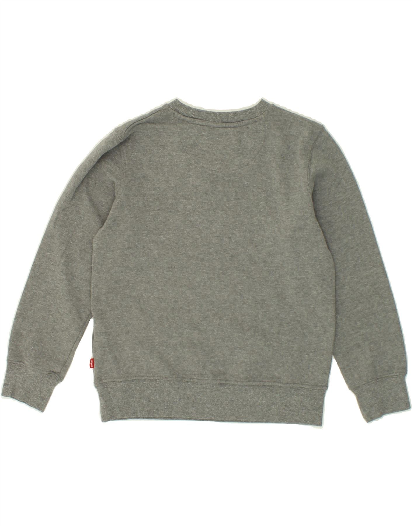 LEVI'S Boys Graphic Sweatshirt Jumper 11-12 Years Grey Cotton Vintage Levi's and Second-Hand Levi's from Messina Hembry