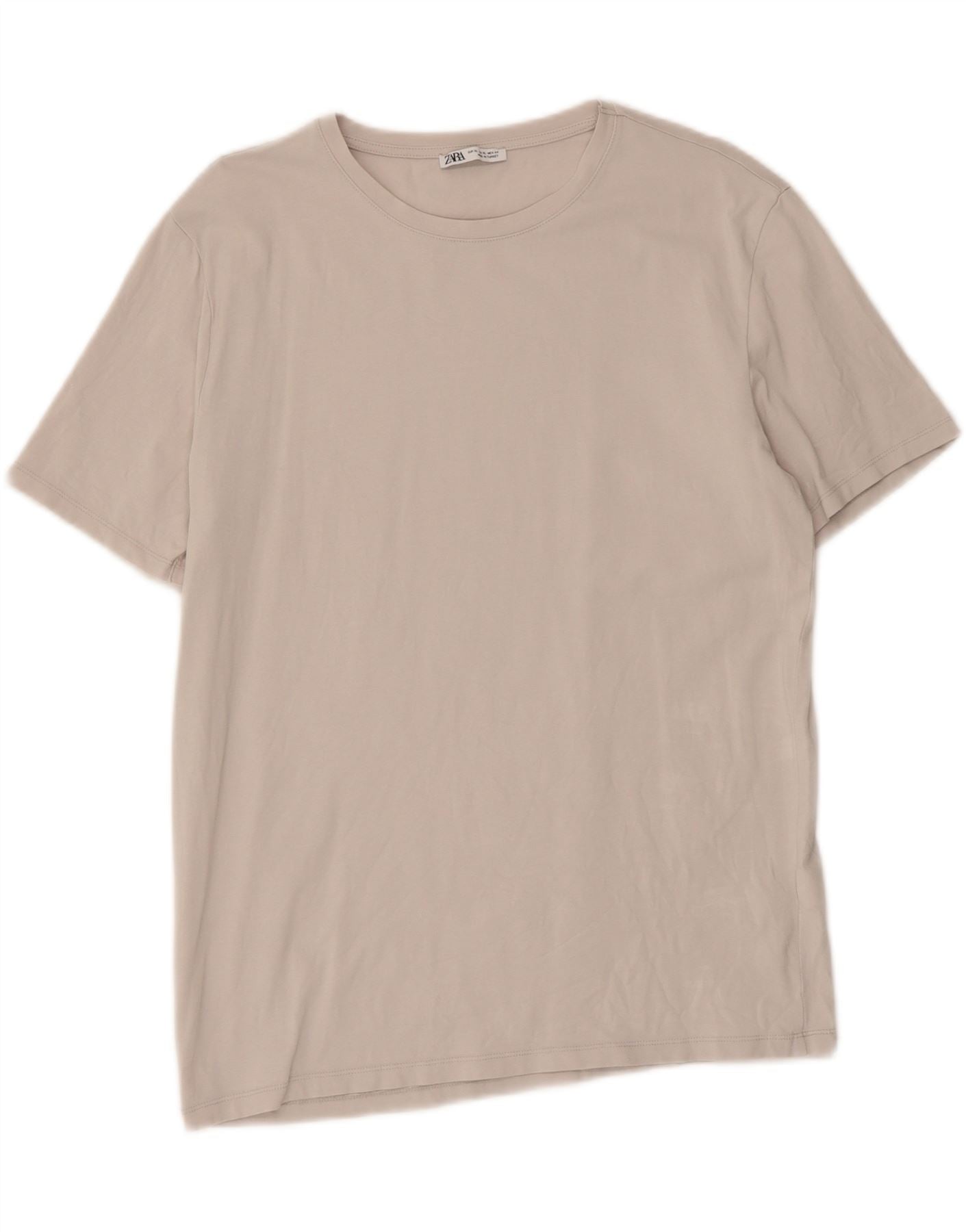 ZARA Mens T-Shirt Top XL Grey Cotton Vintage Zara and Second-Hand Zara from Messina Hembry