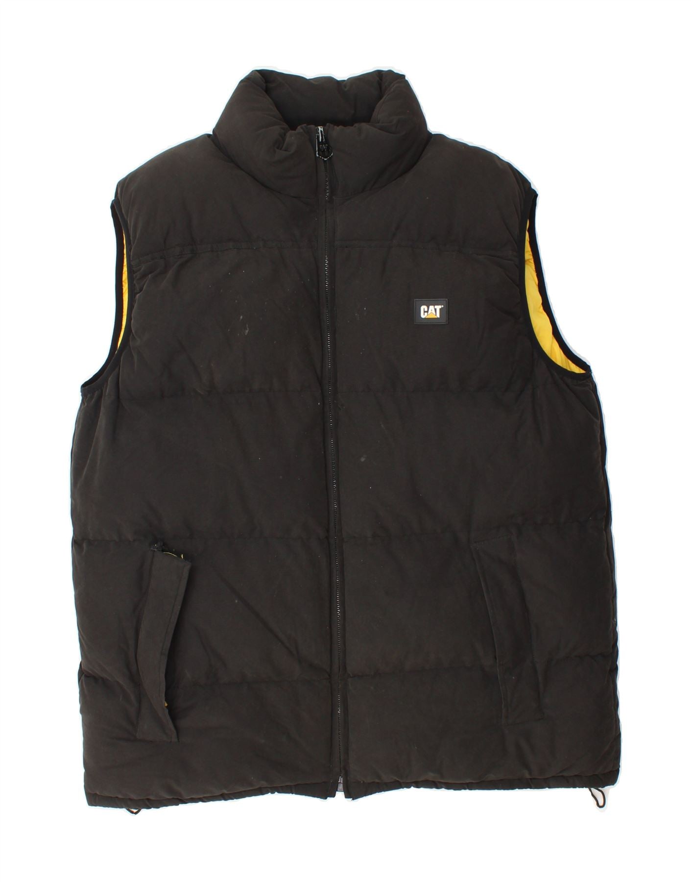 CAT Mens Padded Gilet UK 40 Large Black Cotton Vintage CAT and Second-Hand CAT from Messina Hembry