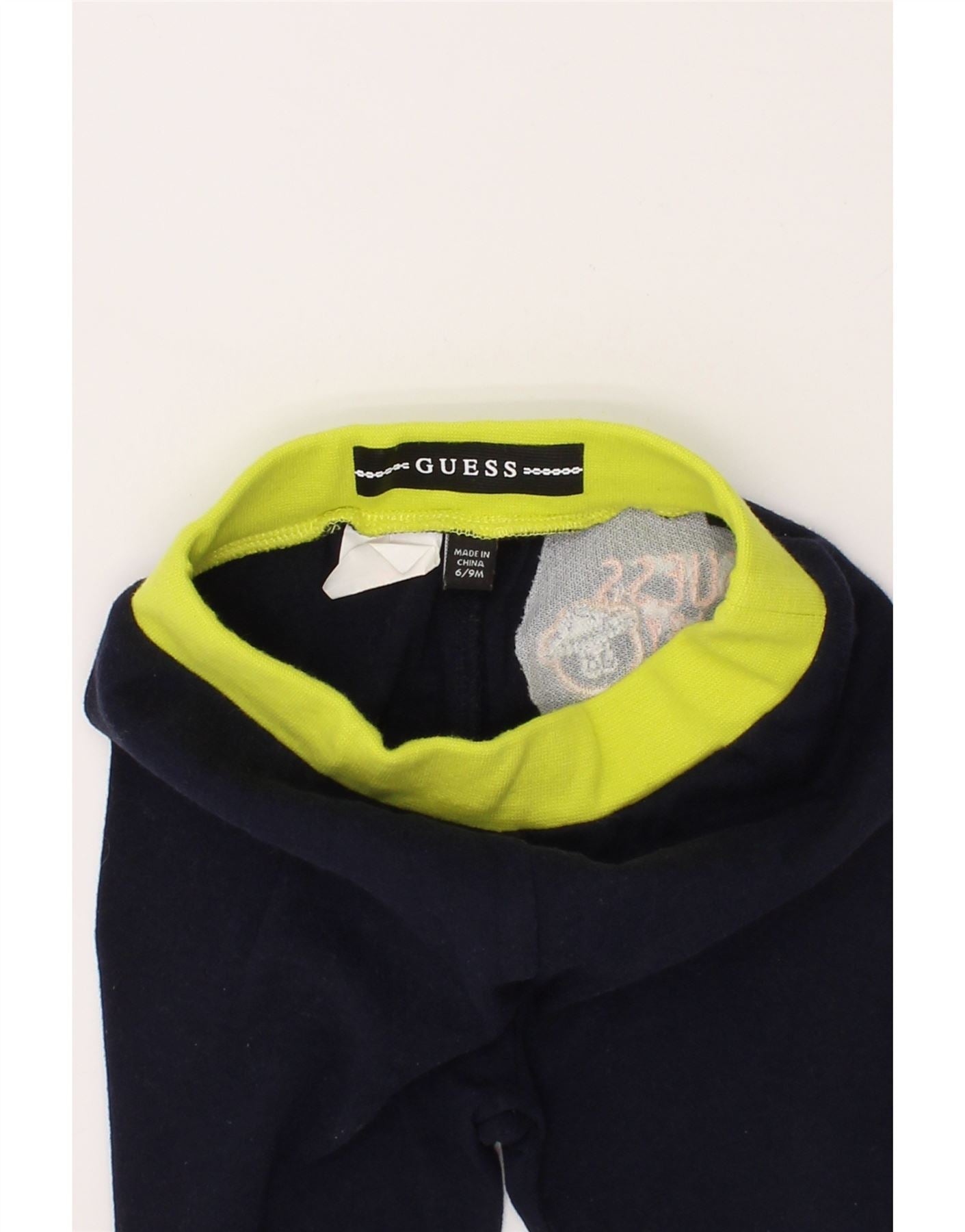 GUESS Baby Girls Joggers Tracksuit Trousers 6-9 Months Navy Blue Vintage Guess and Second-Hand Guess from Messina Hembry