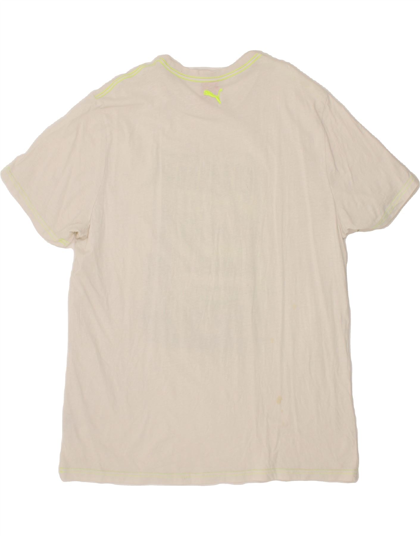 PUMA Mens Graphic T-Shirt Top XL White Cotton Vintage Puma and Second-Hand Puma from Messina Hembry