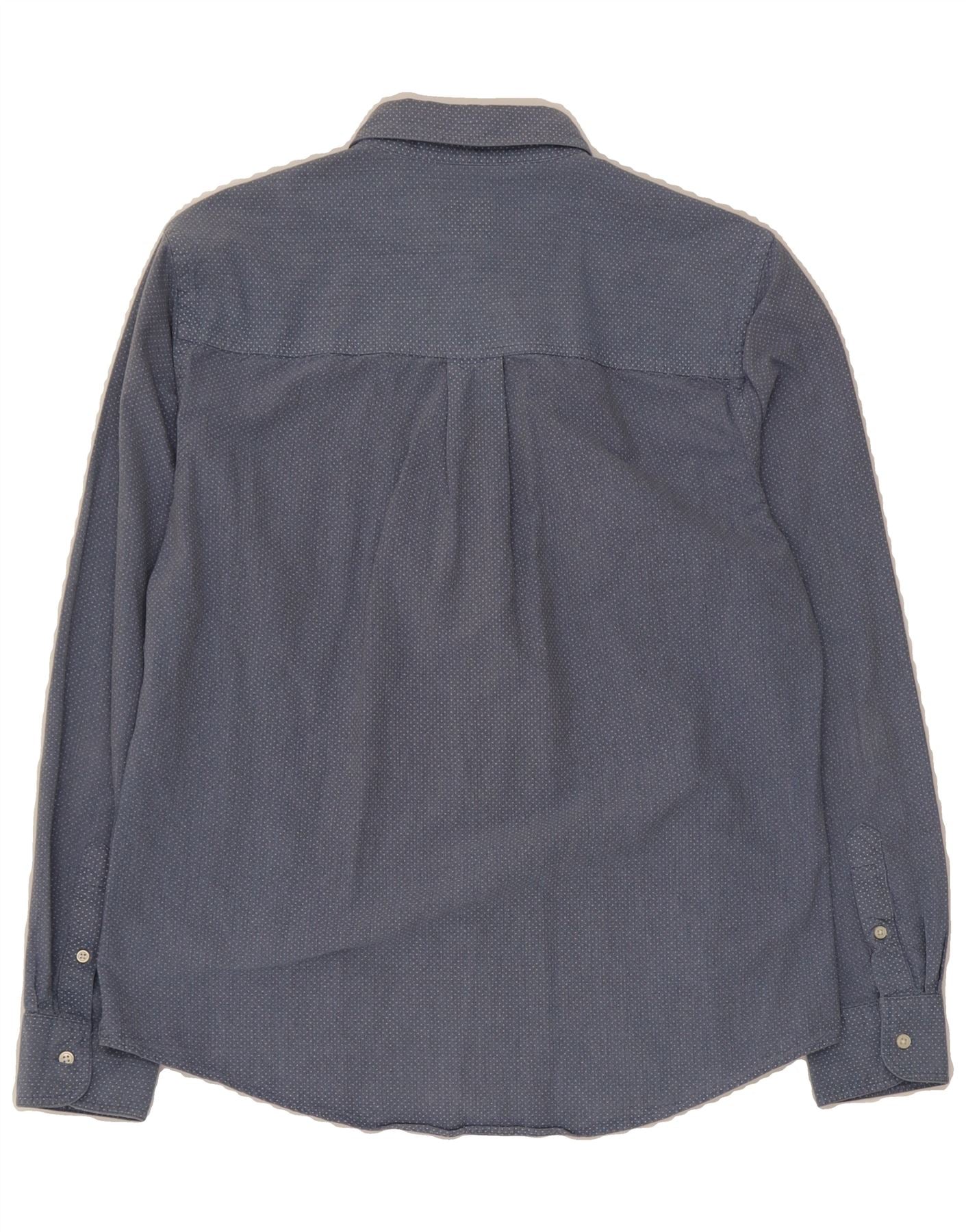 ZARA Mens Shirt Medium Blue Spotted Vintage Zara and Second-Hand Zara from Messina Hembry