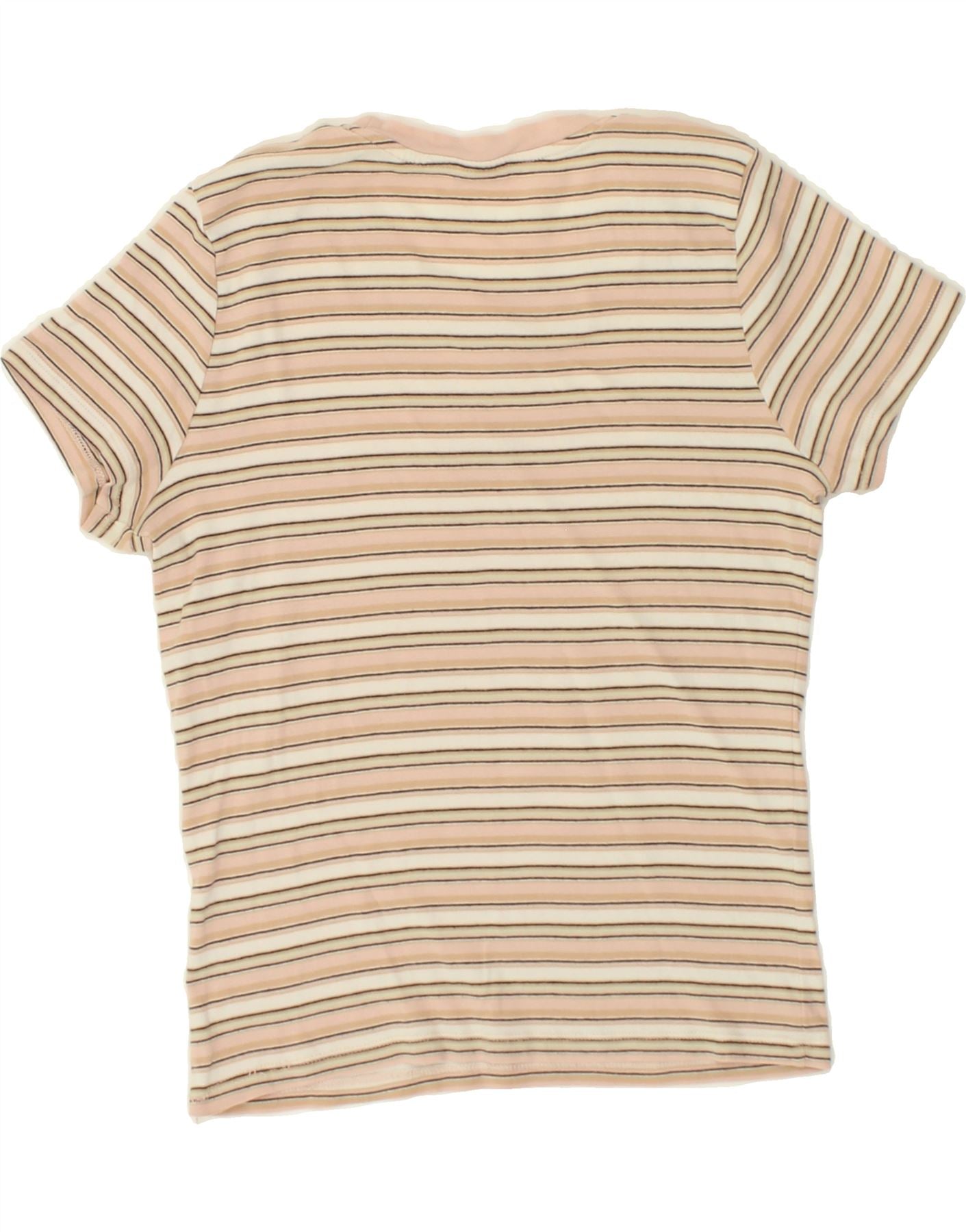 LEVI'S Womens T-Shirt Top UK 12 Medium Pink Striped Vintage Levi's and Second-Hand Levi's from Messina Hembry