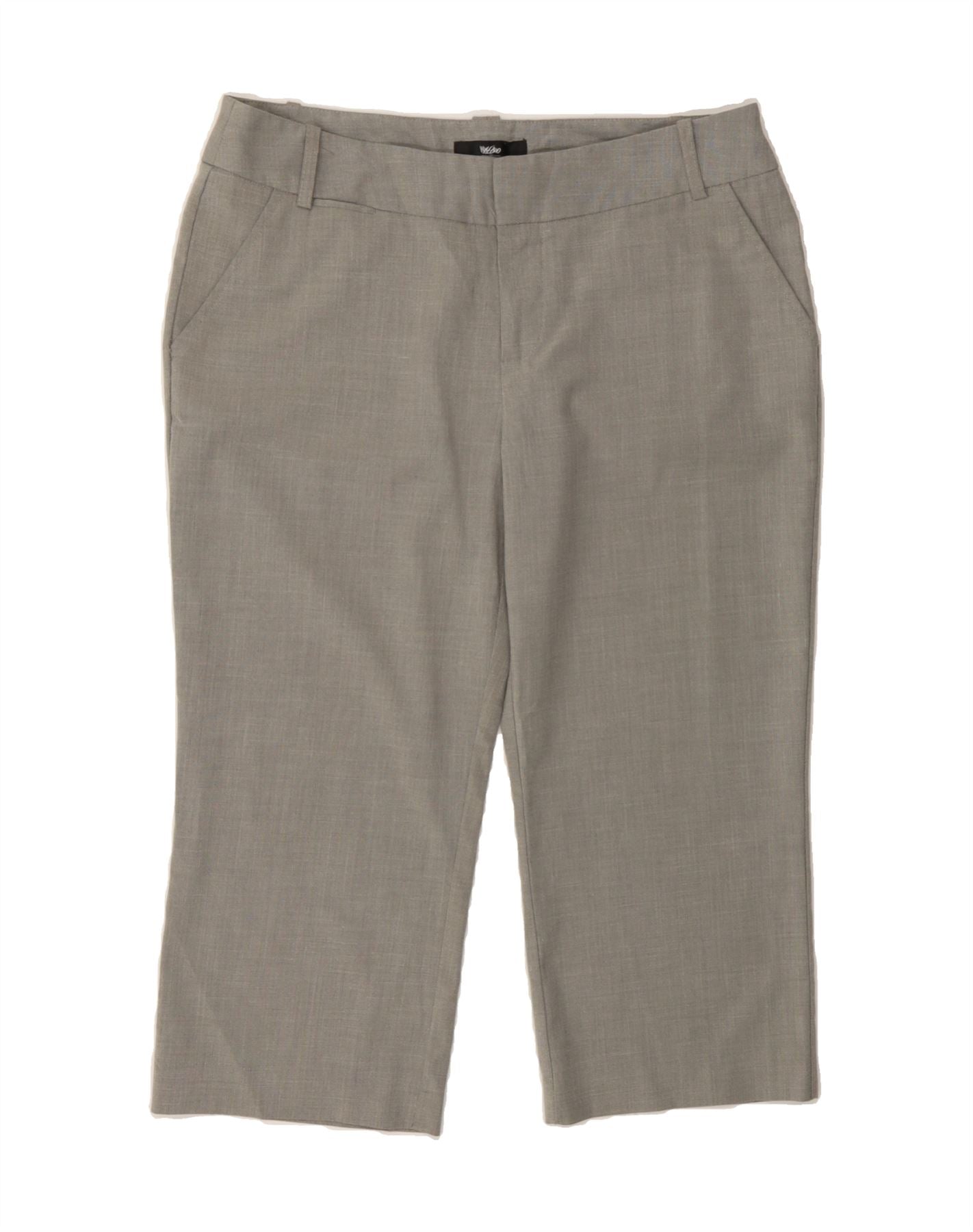 MOSSIMO Womens Stretch Straight Capri Trousers US 10 Large W34 L20 Grey Vintage Mossimo and Second-Hand Mossimo from Messina Hembry