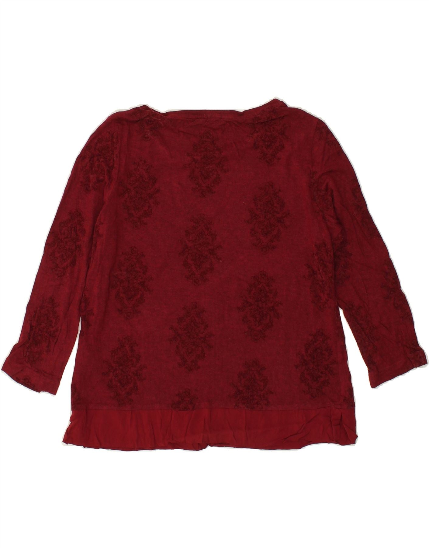 WHITE STUFF Womens Top 3/4 Sleeve UK 14 Medium  Red Floral Viscose Vintage White Stuff and Second-Hand White Stuff from Messina Hembry