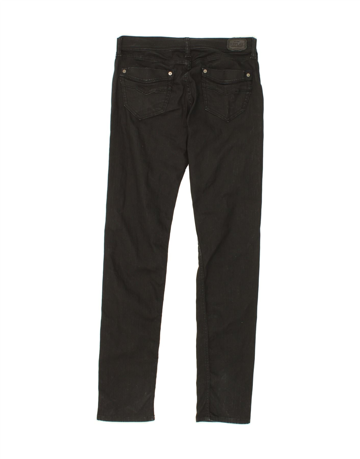 REPLAY Womens Skinny Jeans W32 L34 Black Cotton Vintage Replay and Second-Hand Replay from Messina Hembry