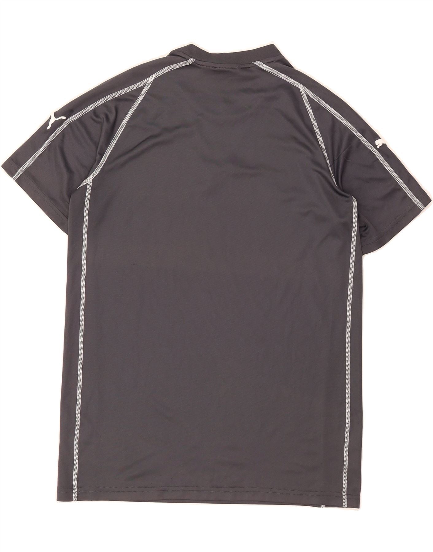 PUMA Mens T-Shirt Top Medium Grey Polyester Vintage Puma and Second-Hand Puma from Messina Hembry